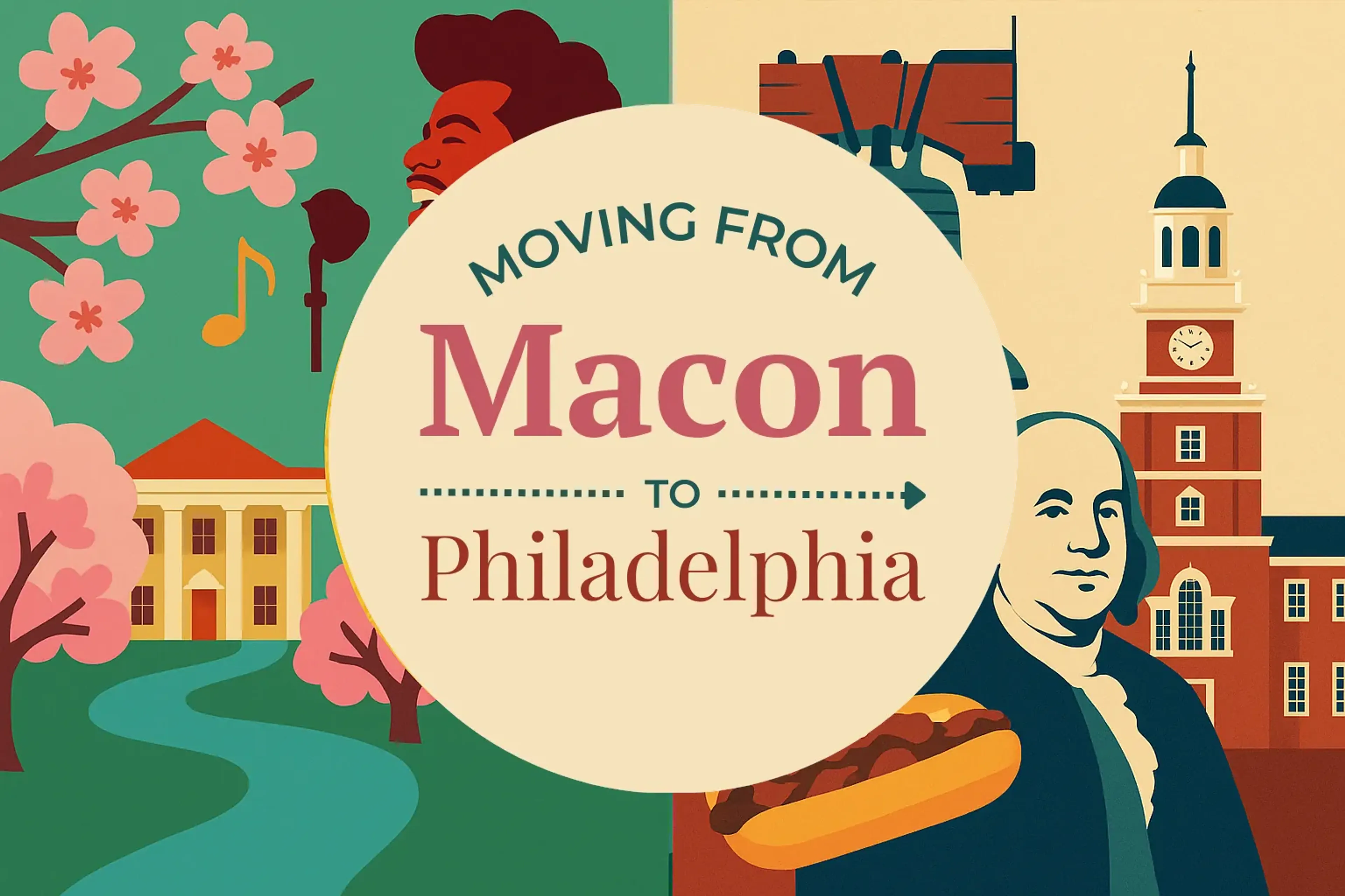 Side-by-side comparison of Macon to Philadelphia moving companies