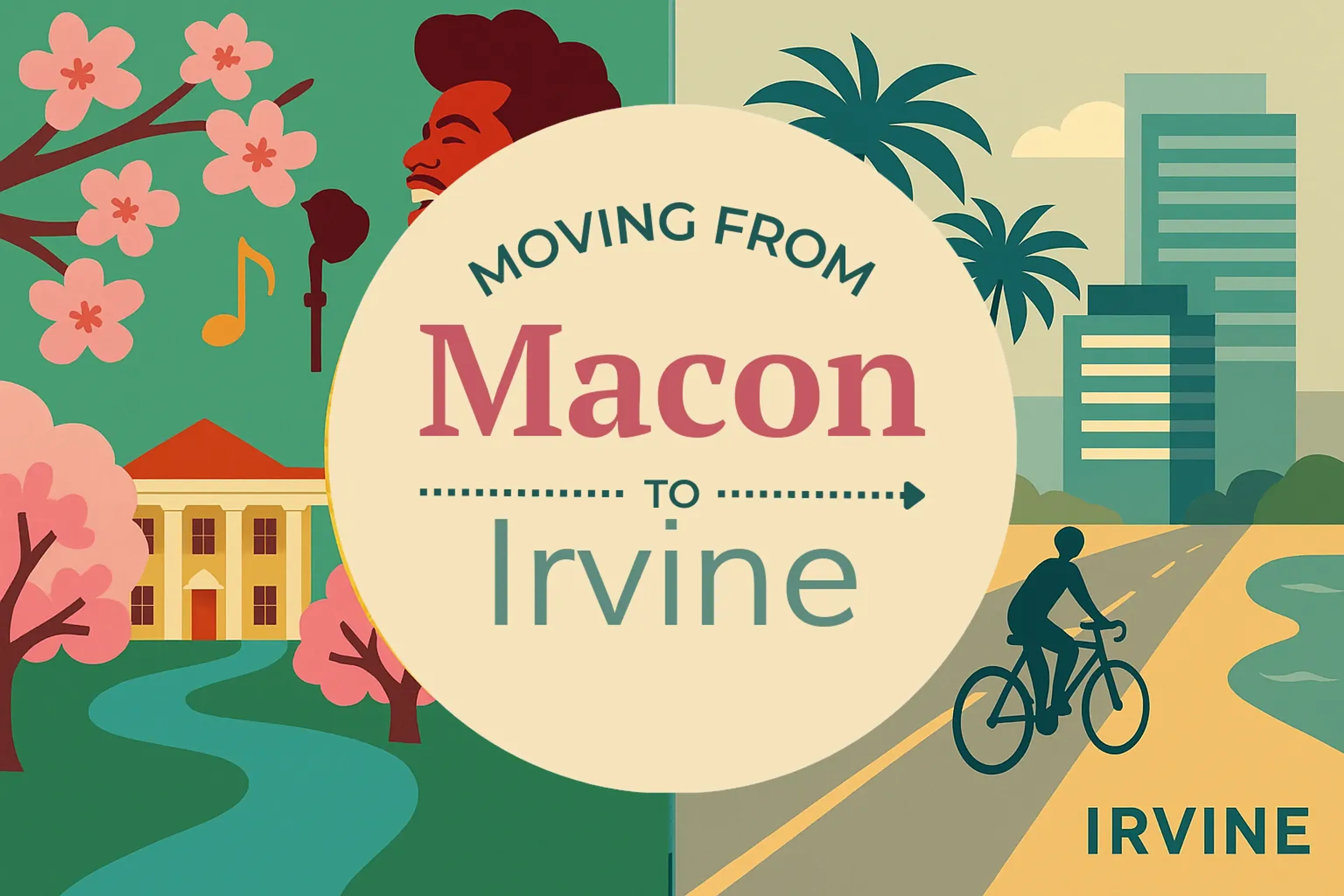 Side-by-side comparison of Macon to Irvine moving companies