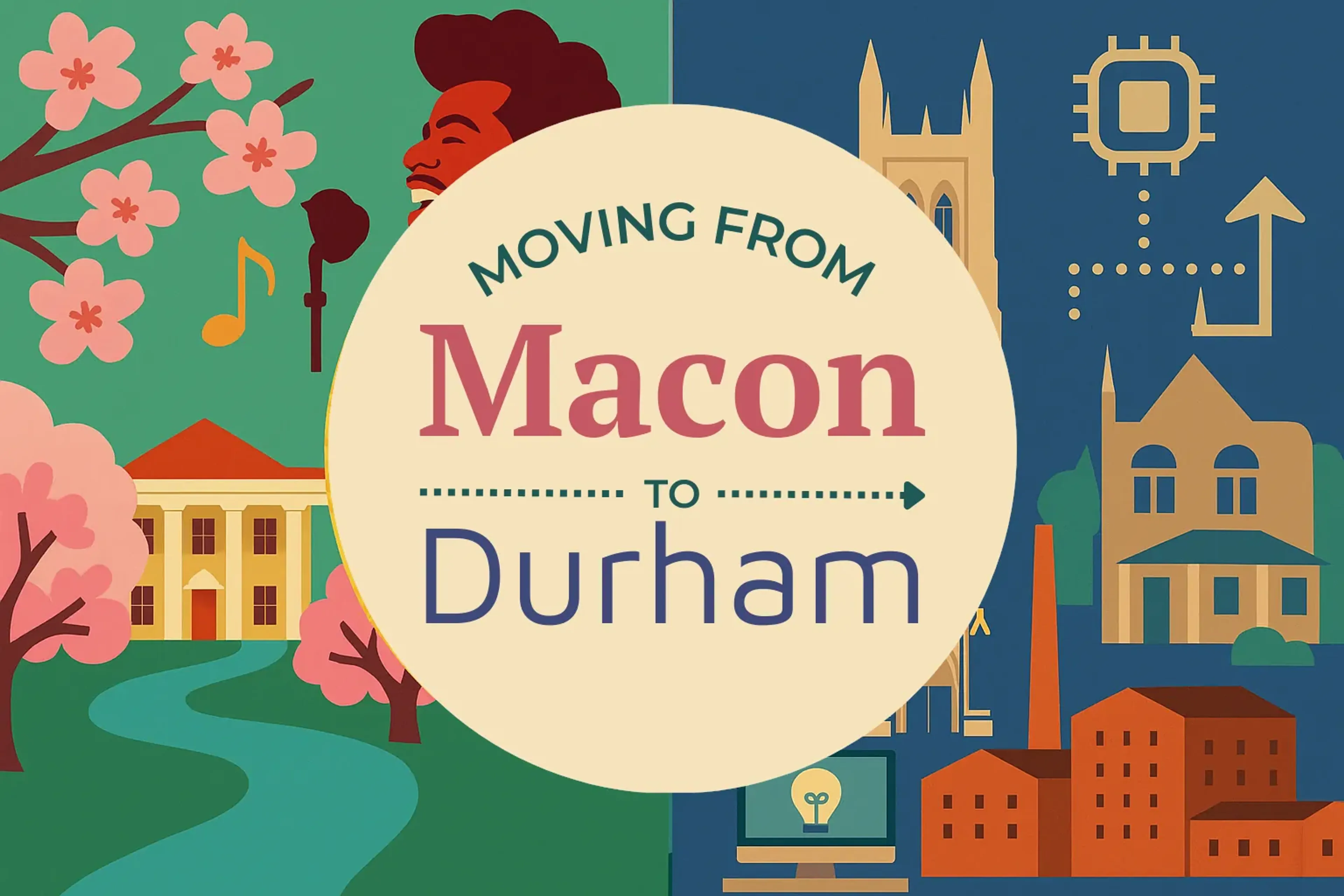 Side-by-side comparison of Macon to Durham moving companies