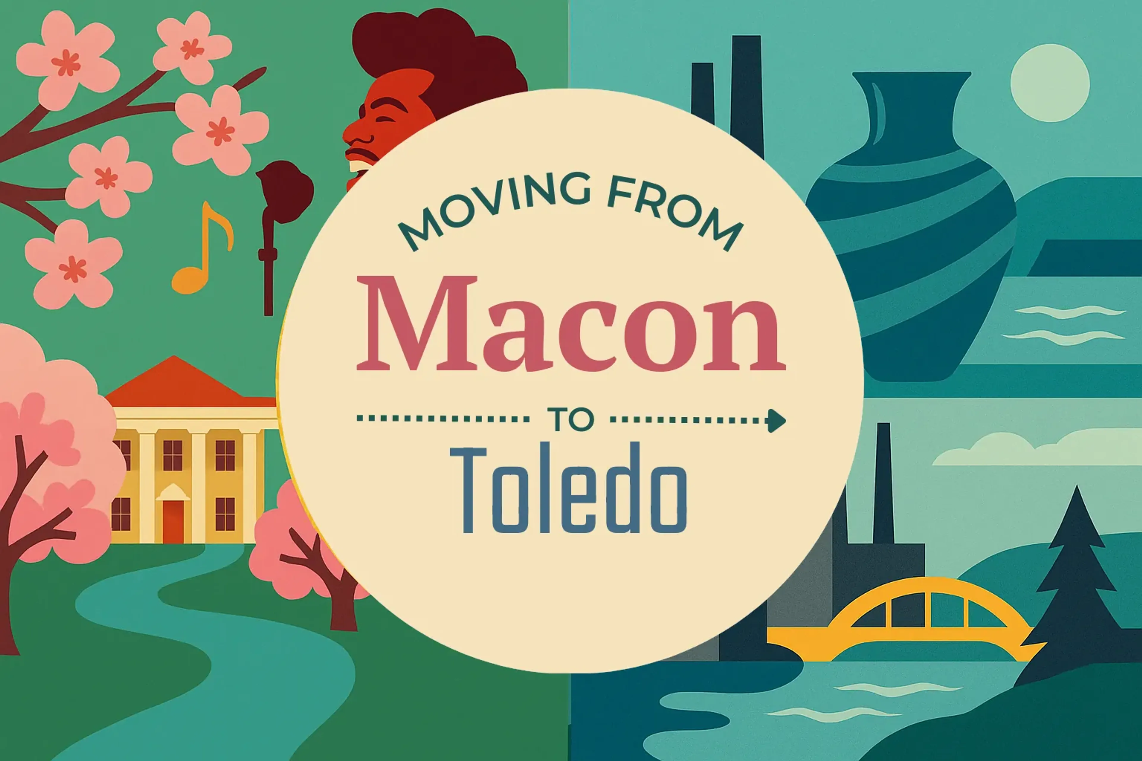 Side-by-side comparison of Macon to Toledo moving companies