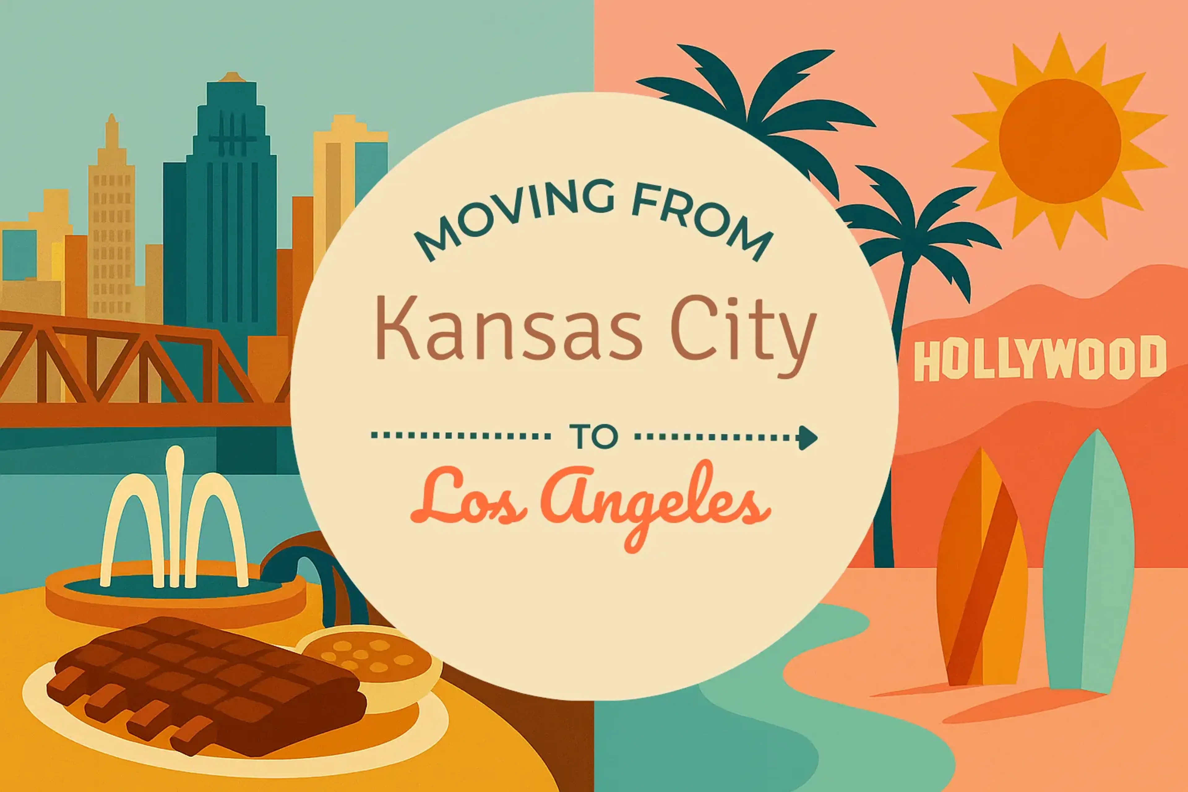 Side-by-side comparison of Kansas City to Los Angeles moving companies