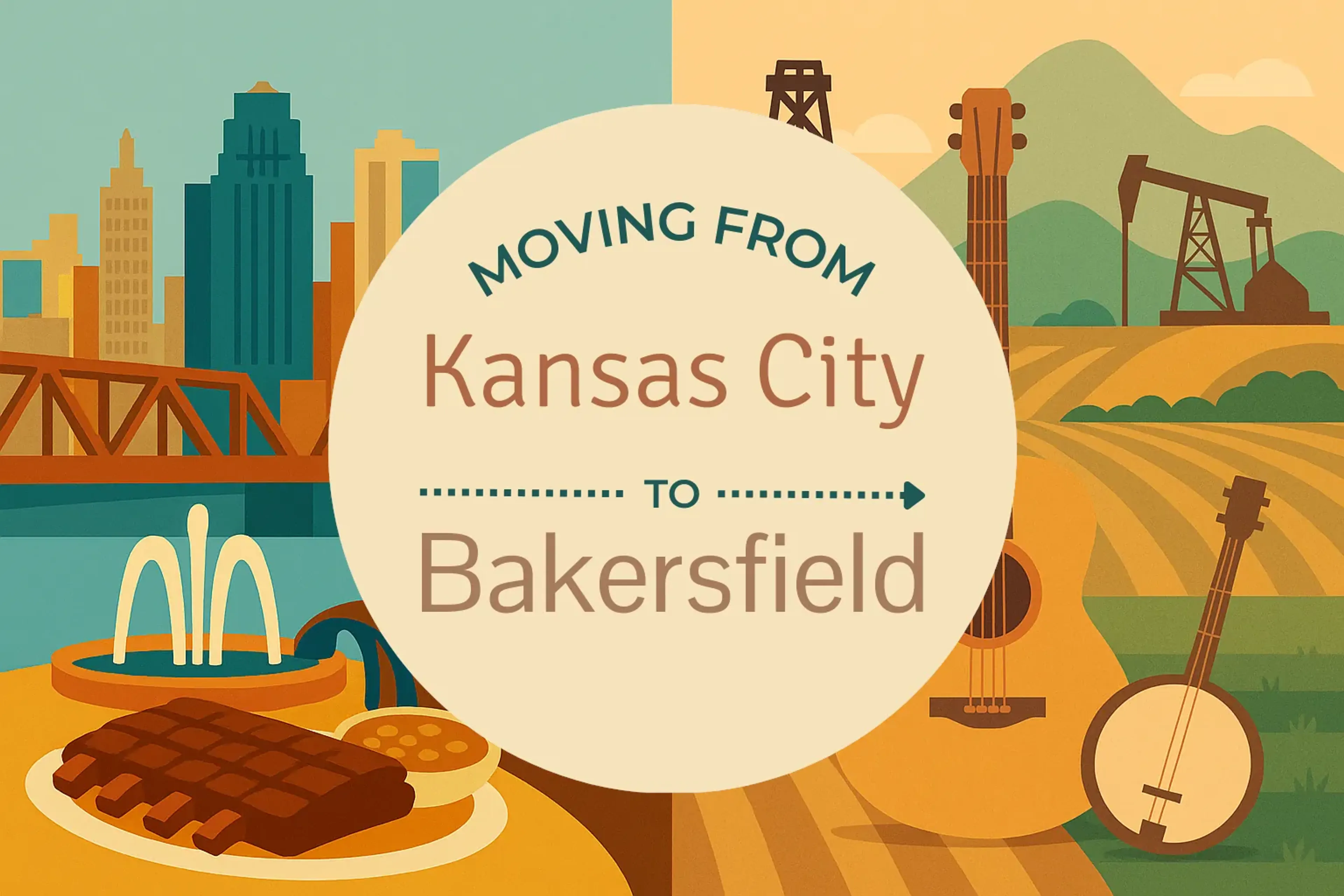 Side-by-side comparison of Kansas City to Bakersfield moving companies