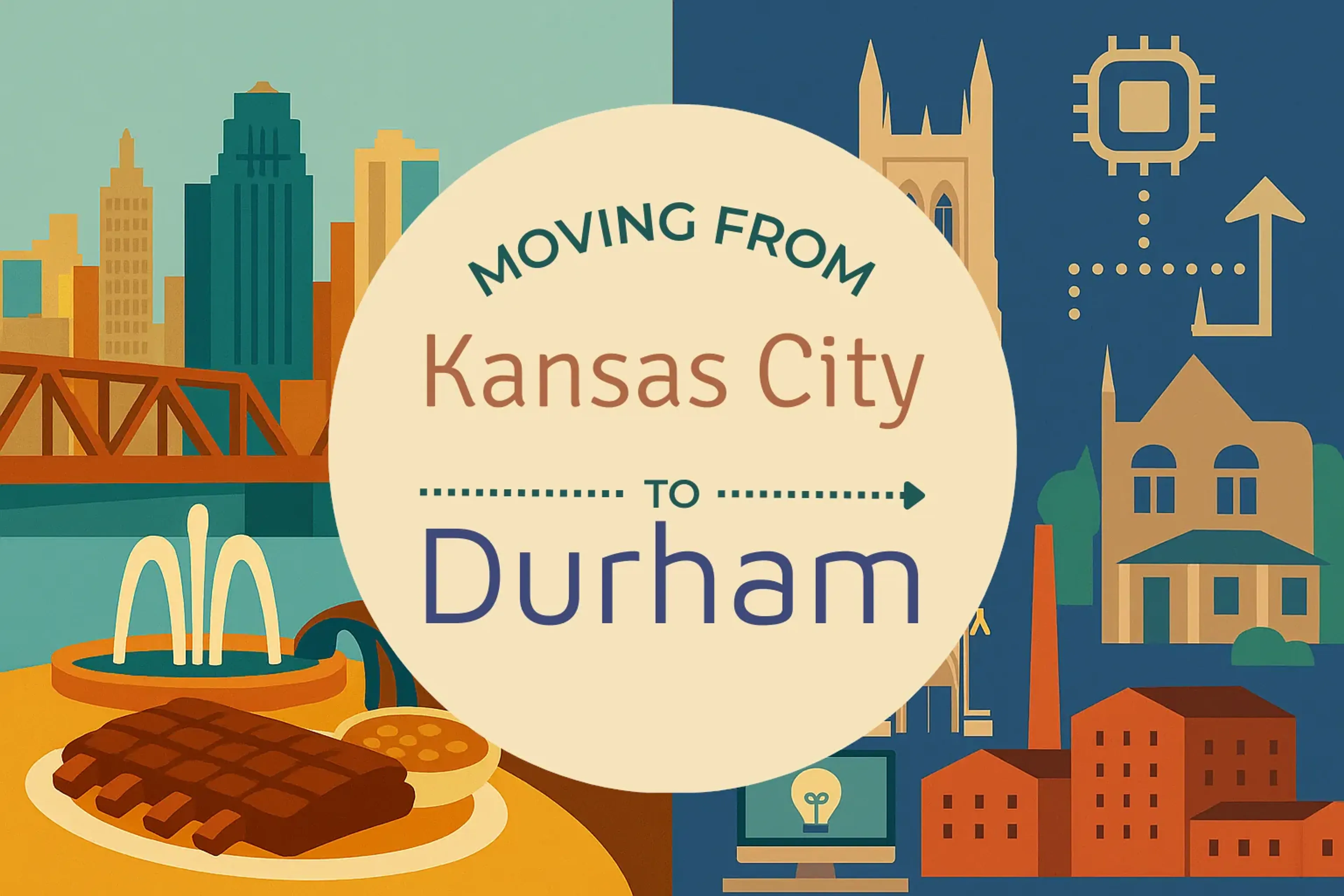 Side-by-side comparison of Kansas City to Durham moving companies