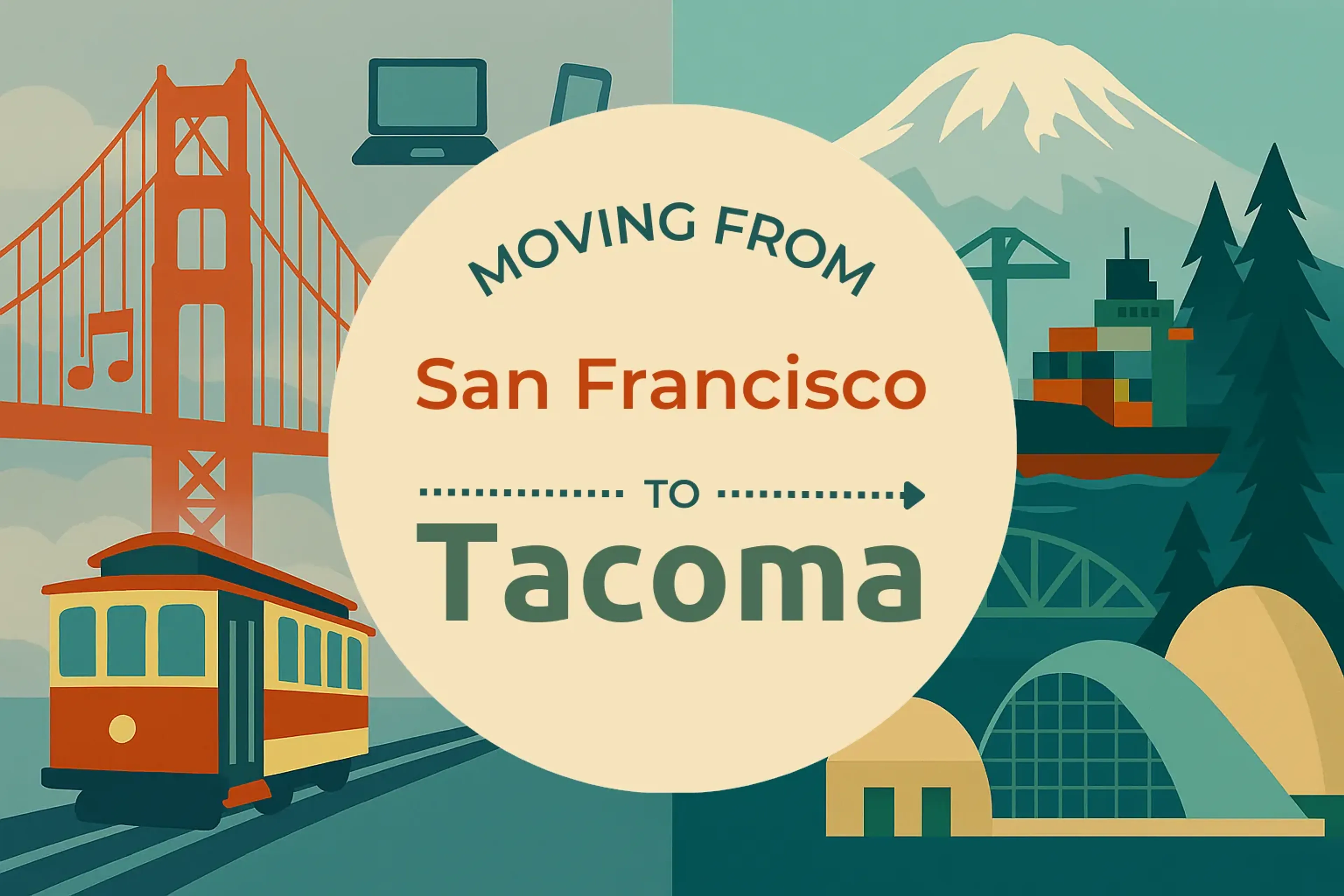 Side-by-side comparison of San Francisco to Tacoma moving companies