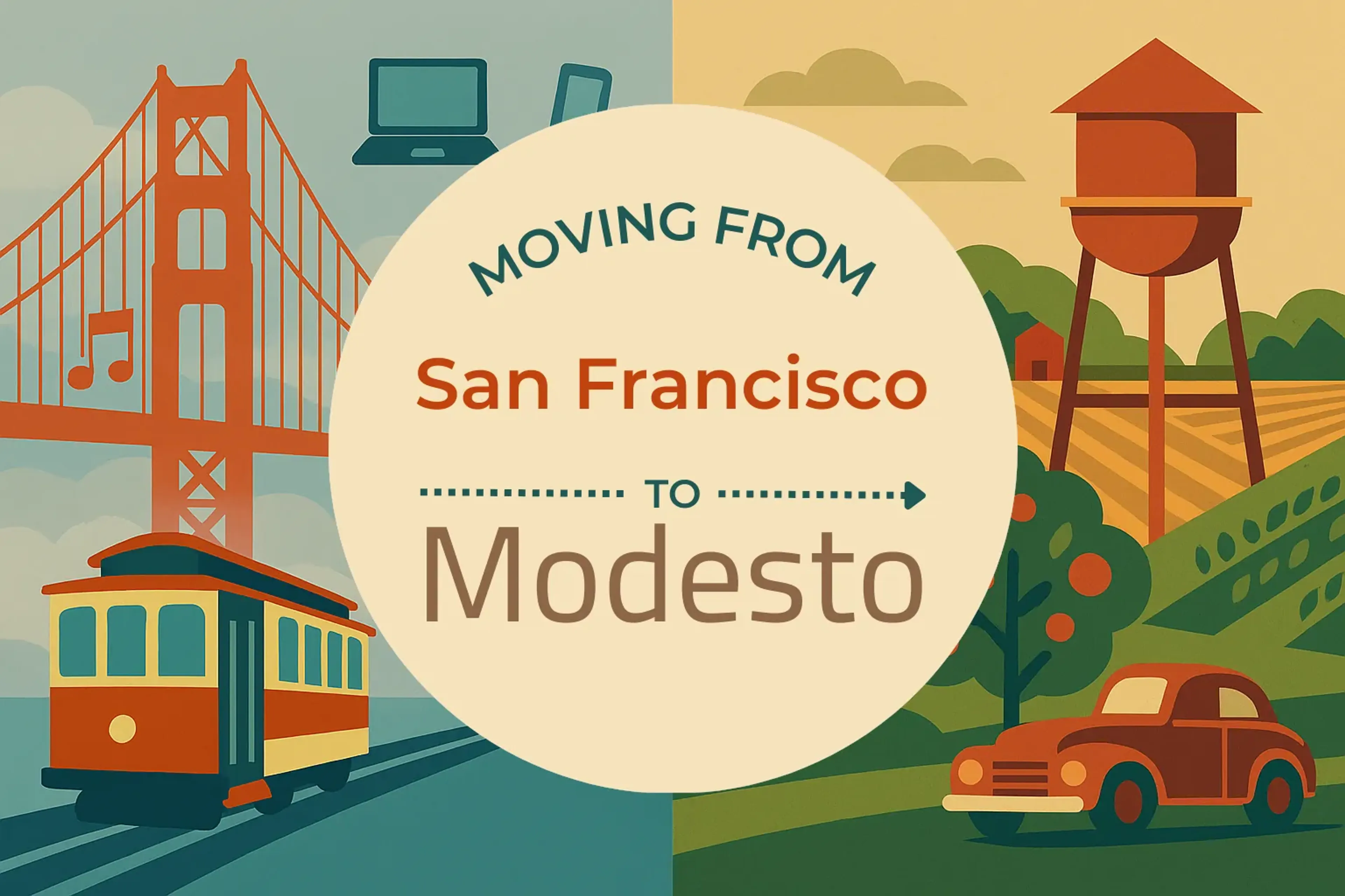 Side-by-side comparison of San Francisco to Modesto moving companies
