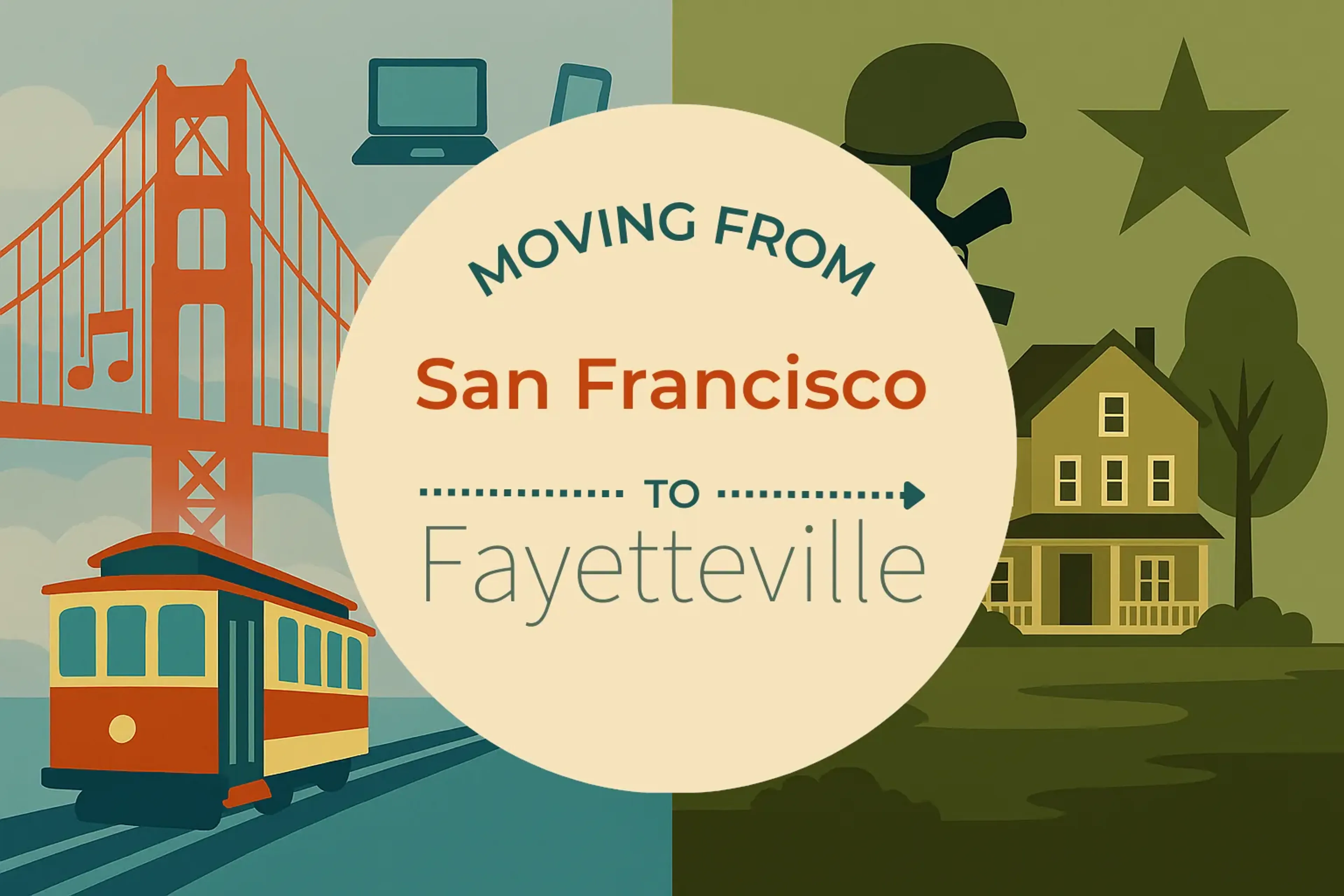 Side-by-side comparison of San Francisco to Fayetteville moving companies