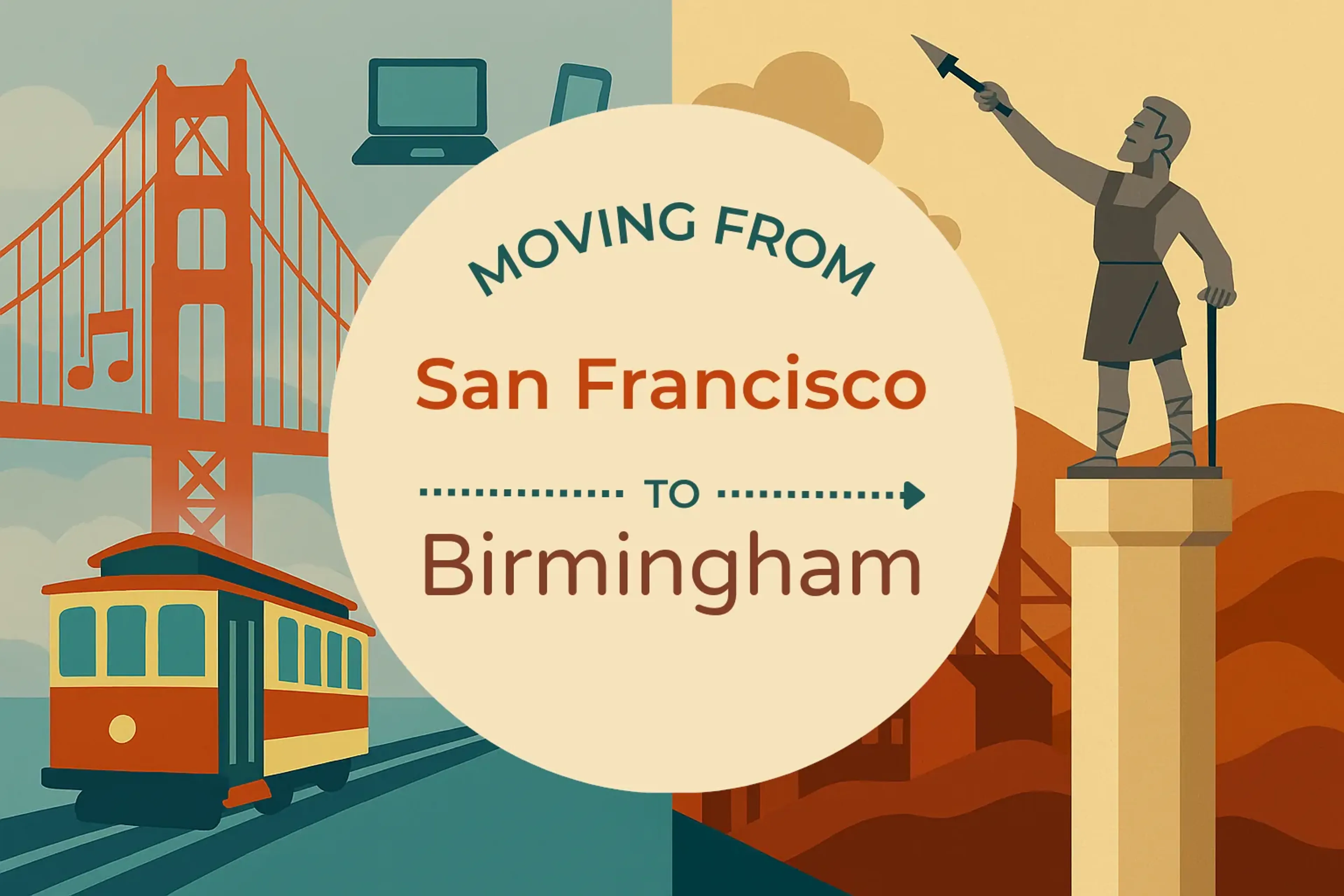 Side-by-side comparison of San Francisco to Birmingham moving companies