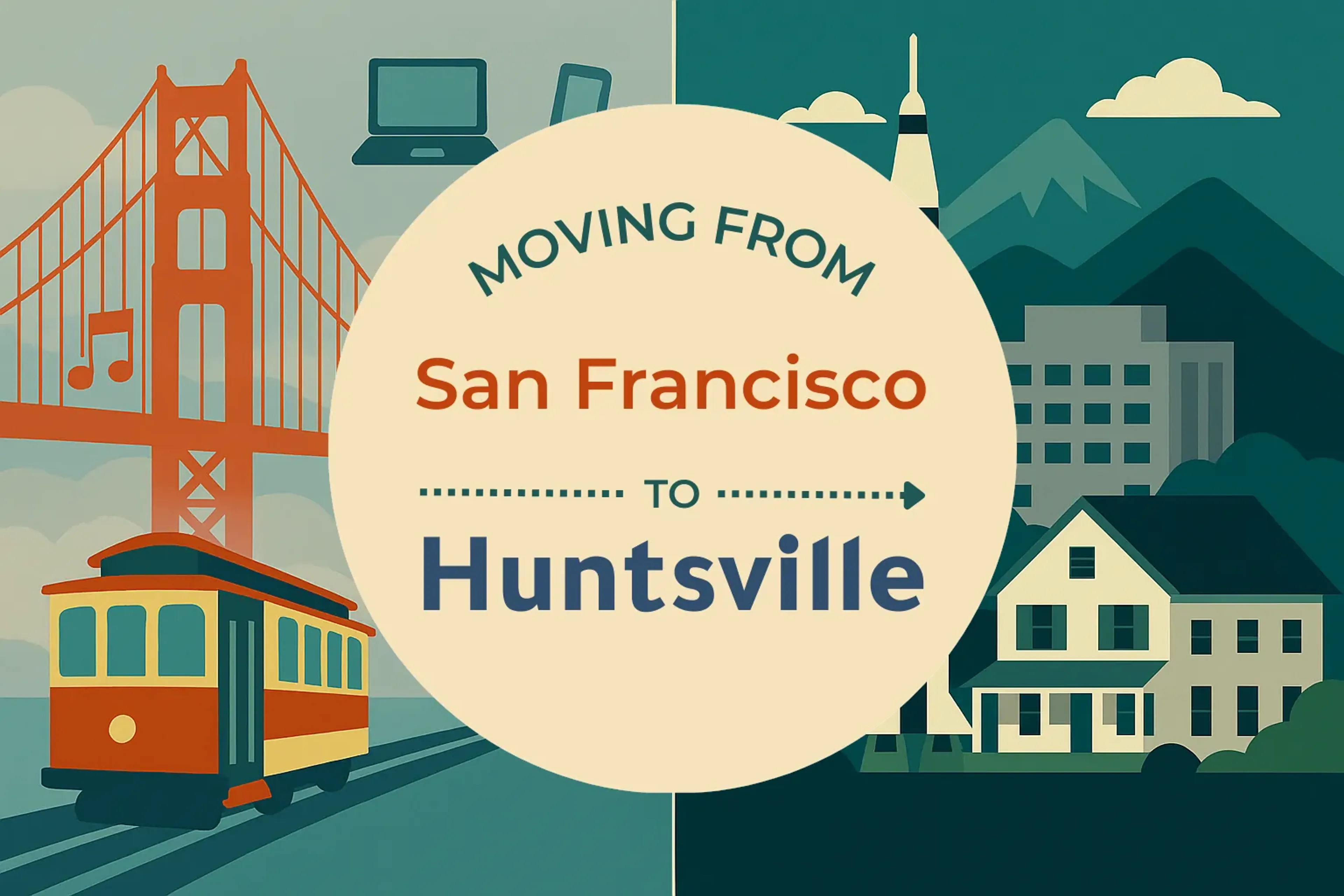 Side-by-side comparison of San Francisco to Huntsville moving companies