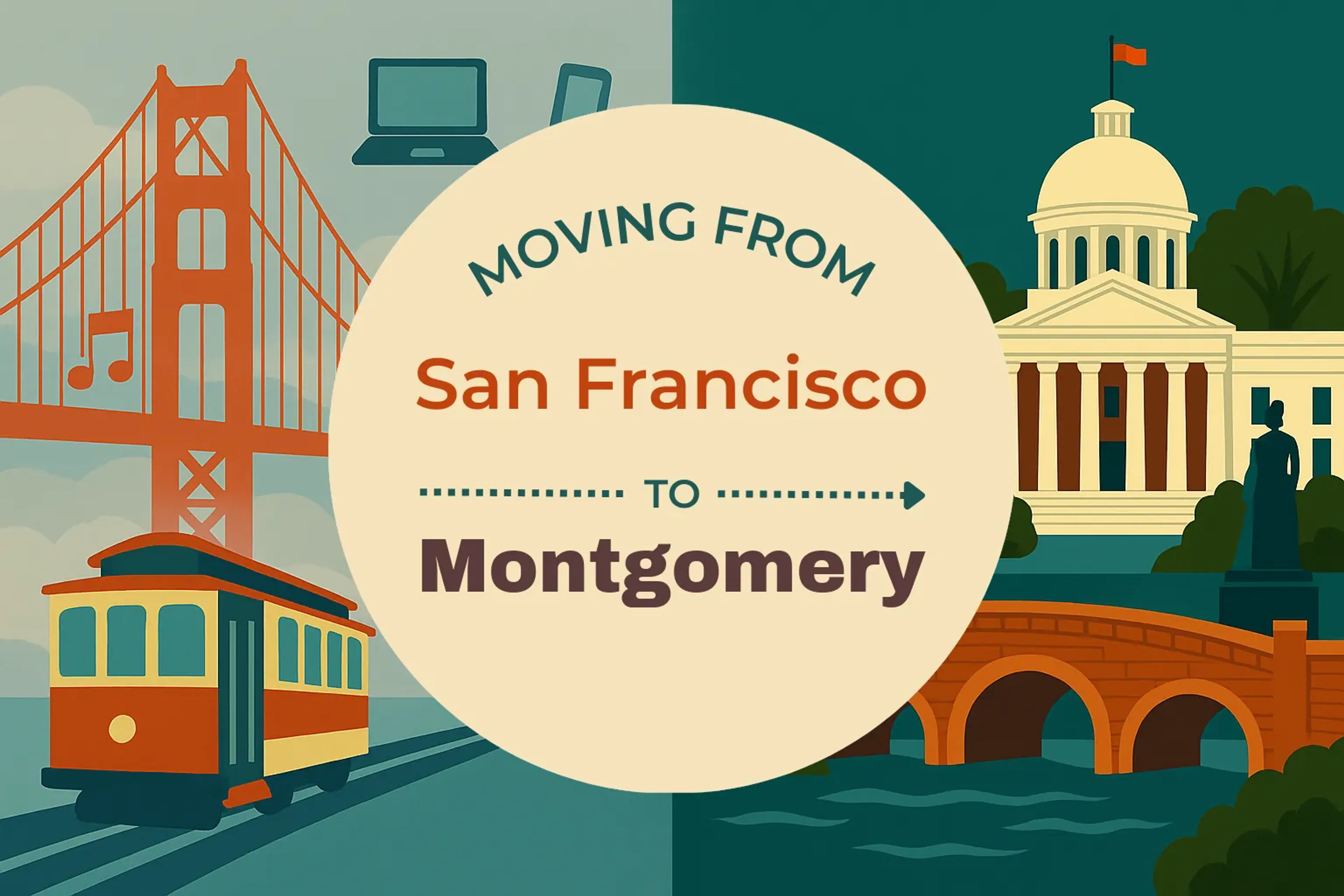 Side-by-side comparison of San Francisco to Montgomery moving companies