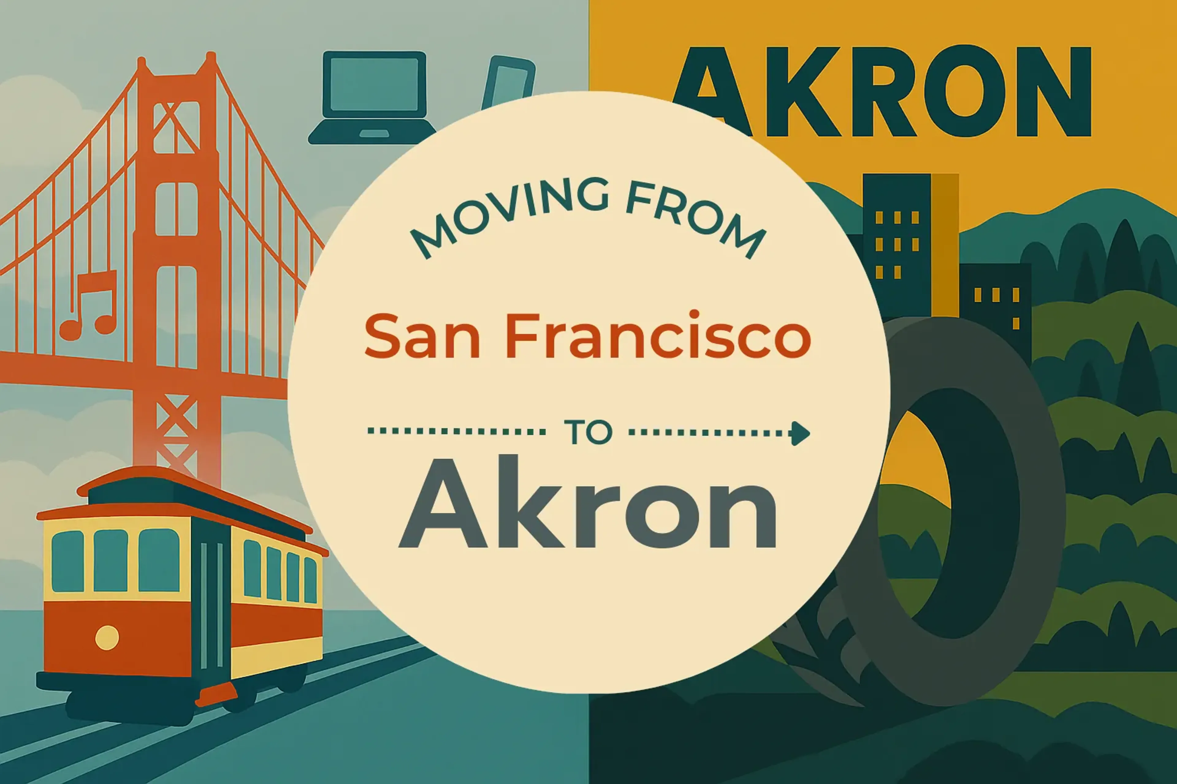 Side-by-side comparison of San Francisco to Akron moving companies
