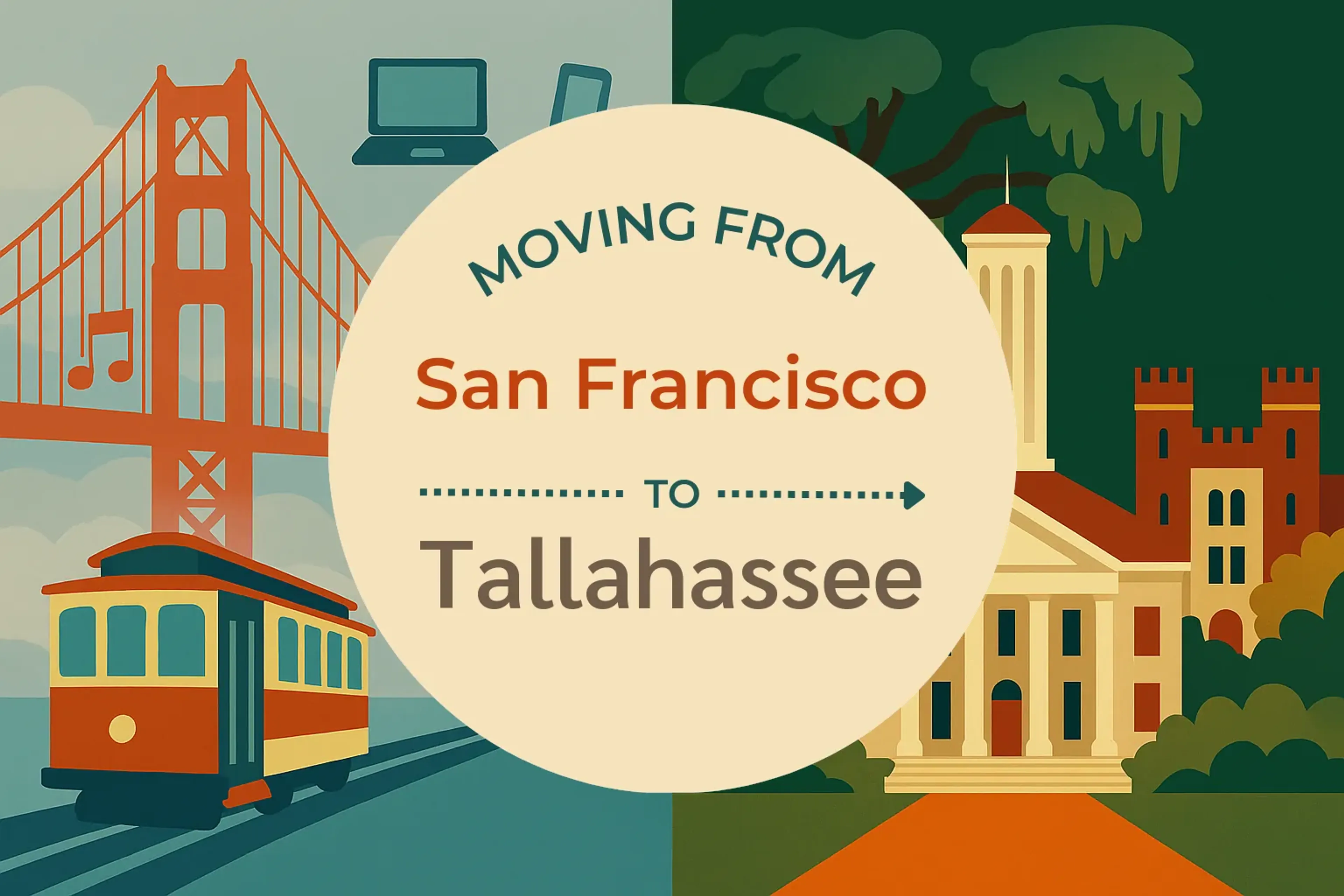 Side-by-side comparison of San Francisco to Tallahassee moving companies