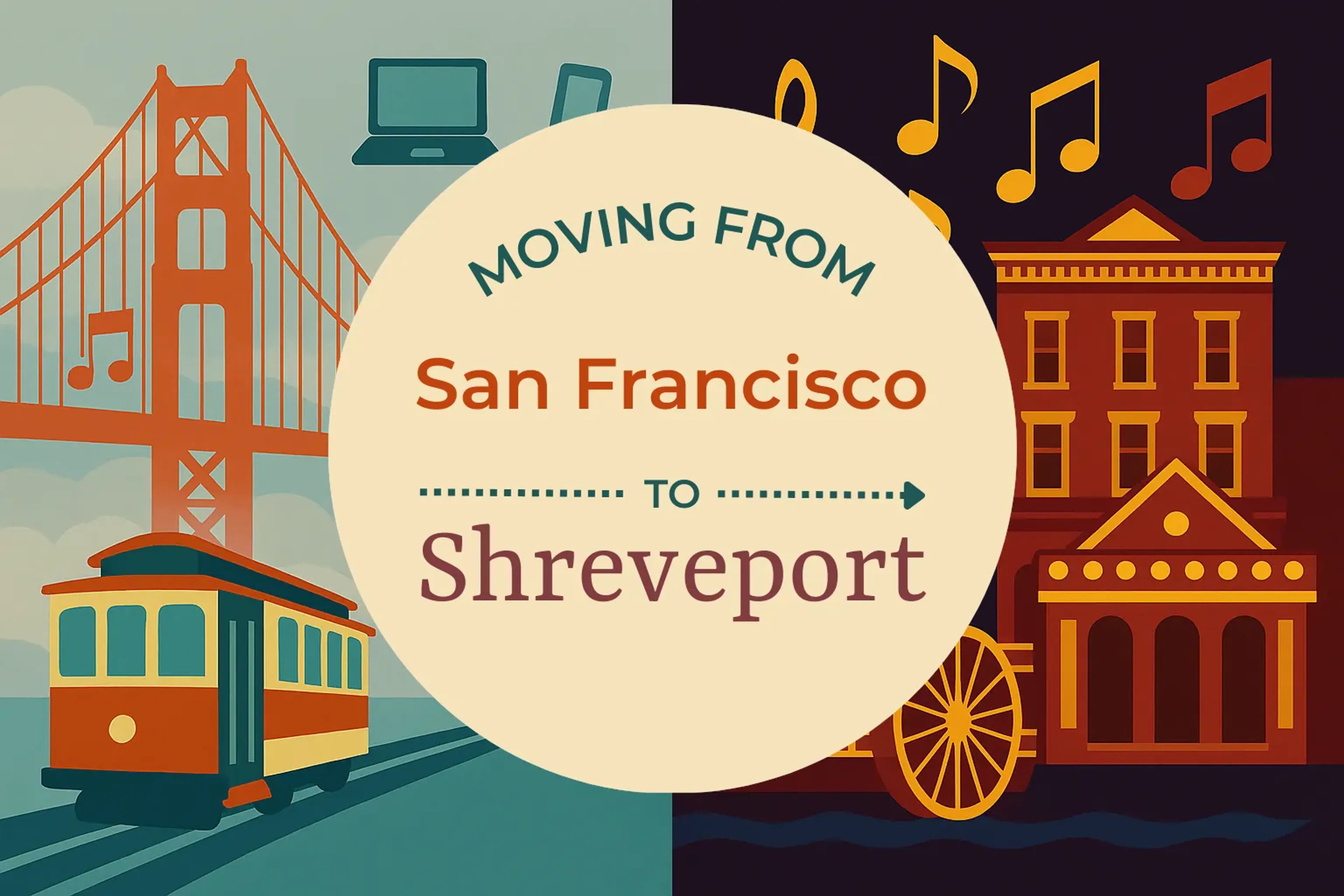 Side-by-side comparison of San Francisco to Shreveport moving companies