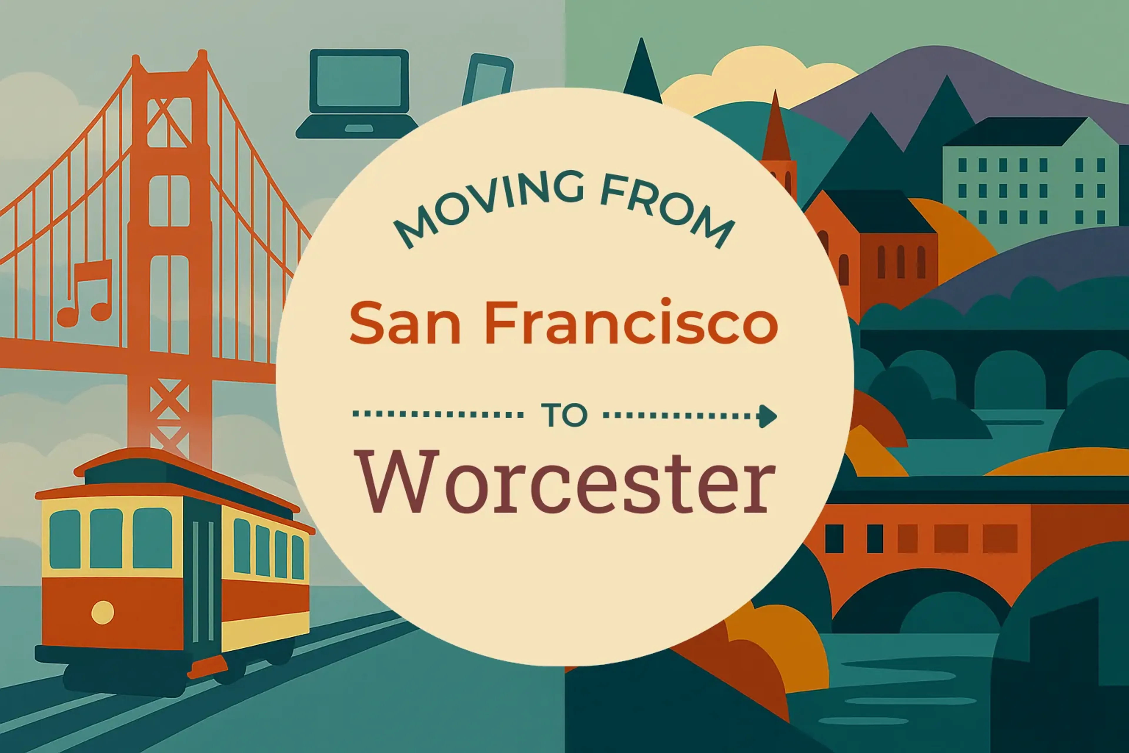 Side-by-side comparison of San Francisco to Worcester moving companies
