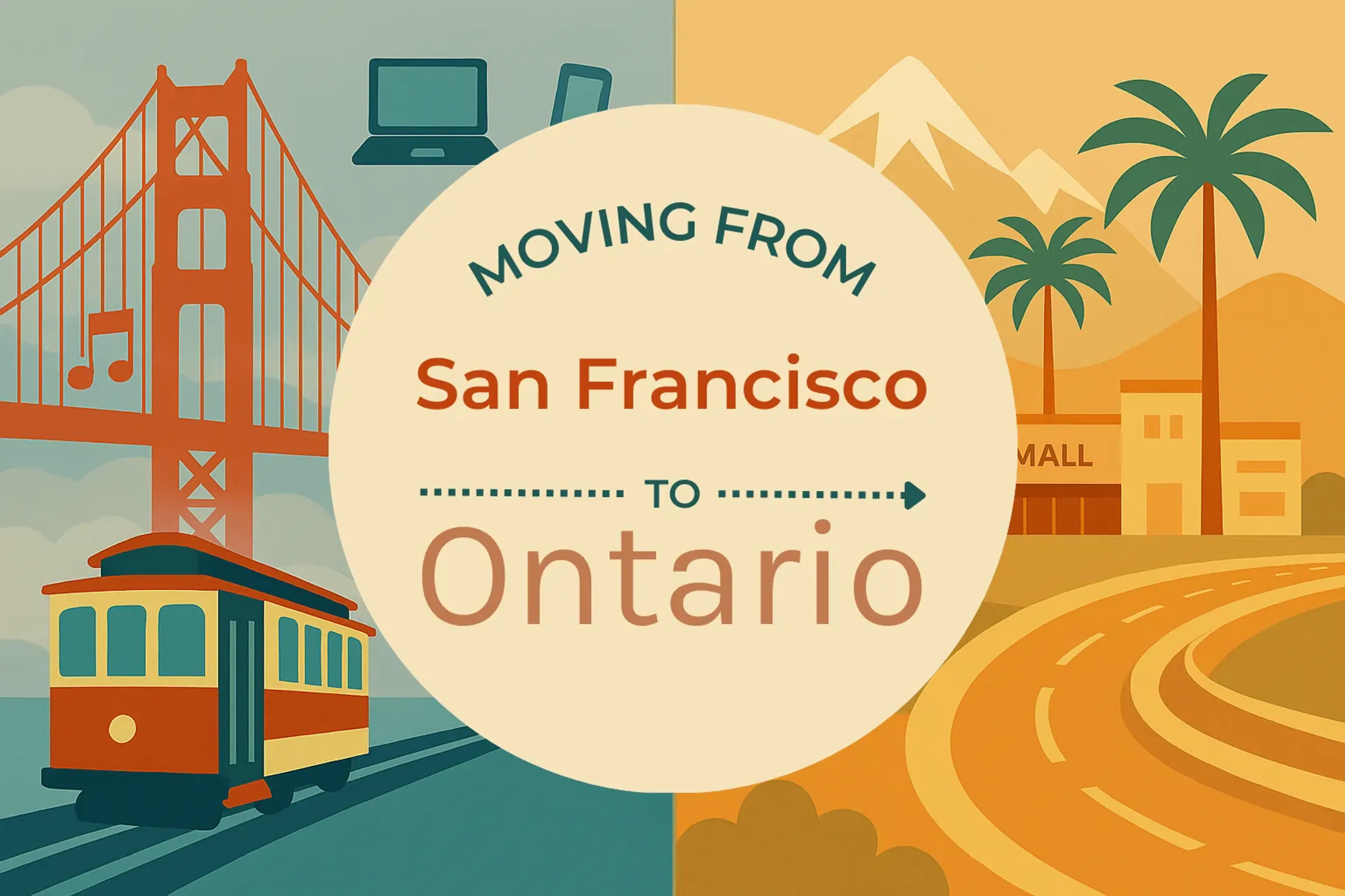 Side-by-side comparison of San Francisco to Ontario moving companies