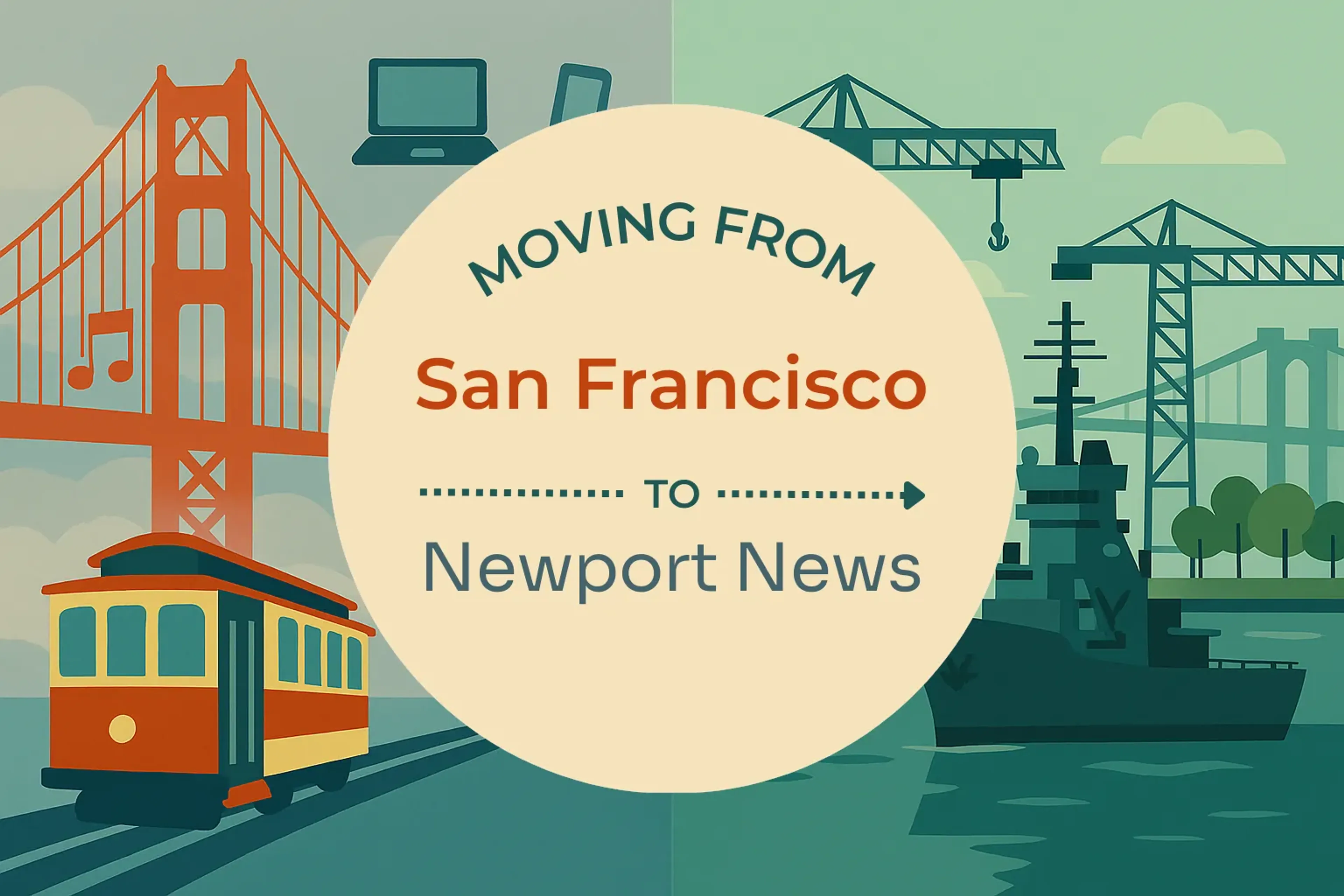 Side-by-side comparison of San Francisco to Newport News moving companies