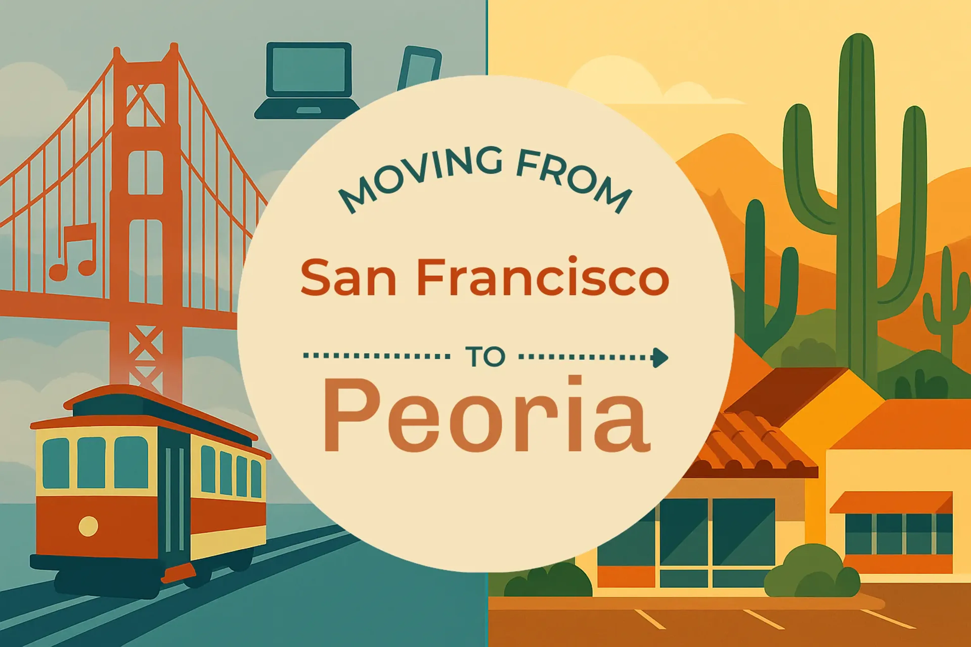 Side-by-side comparison of San Francisco to Peoria moving companies