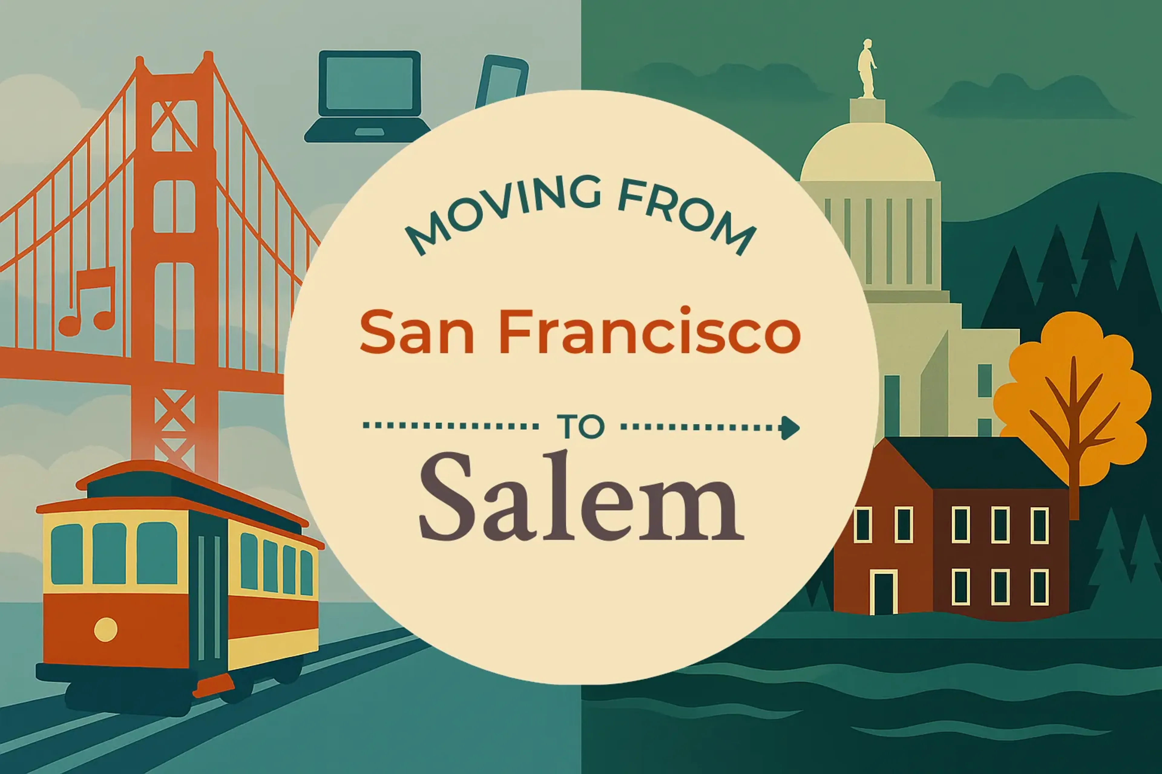 Side-by-side comparison of San Francisco to Salem moving companies