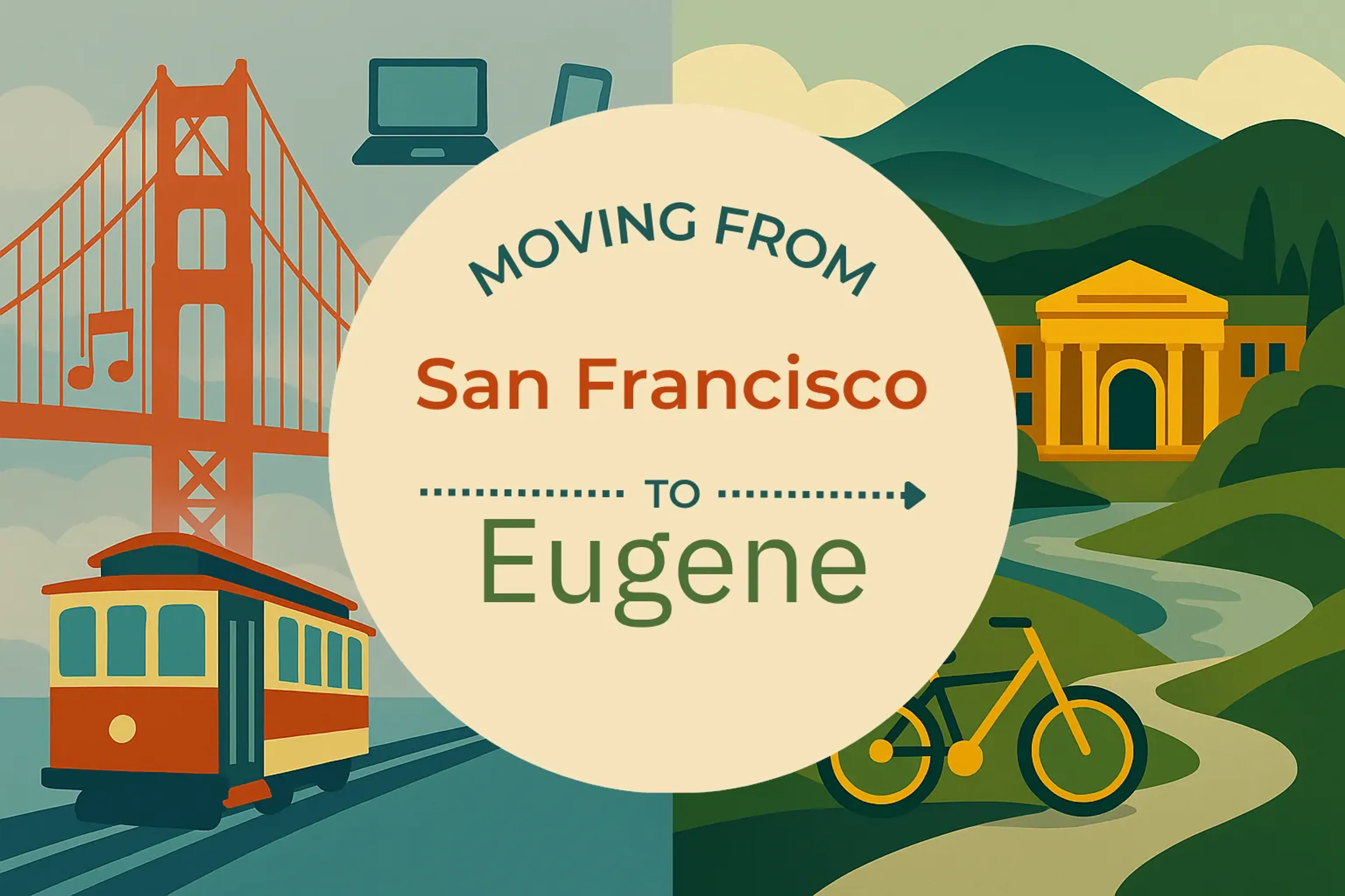Side-by-side comparison of San Francisco to Eugene moving companies