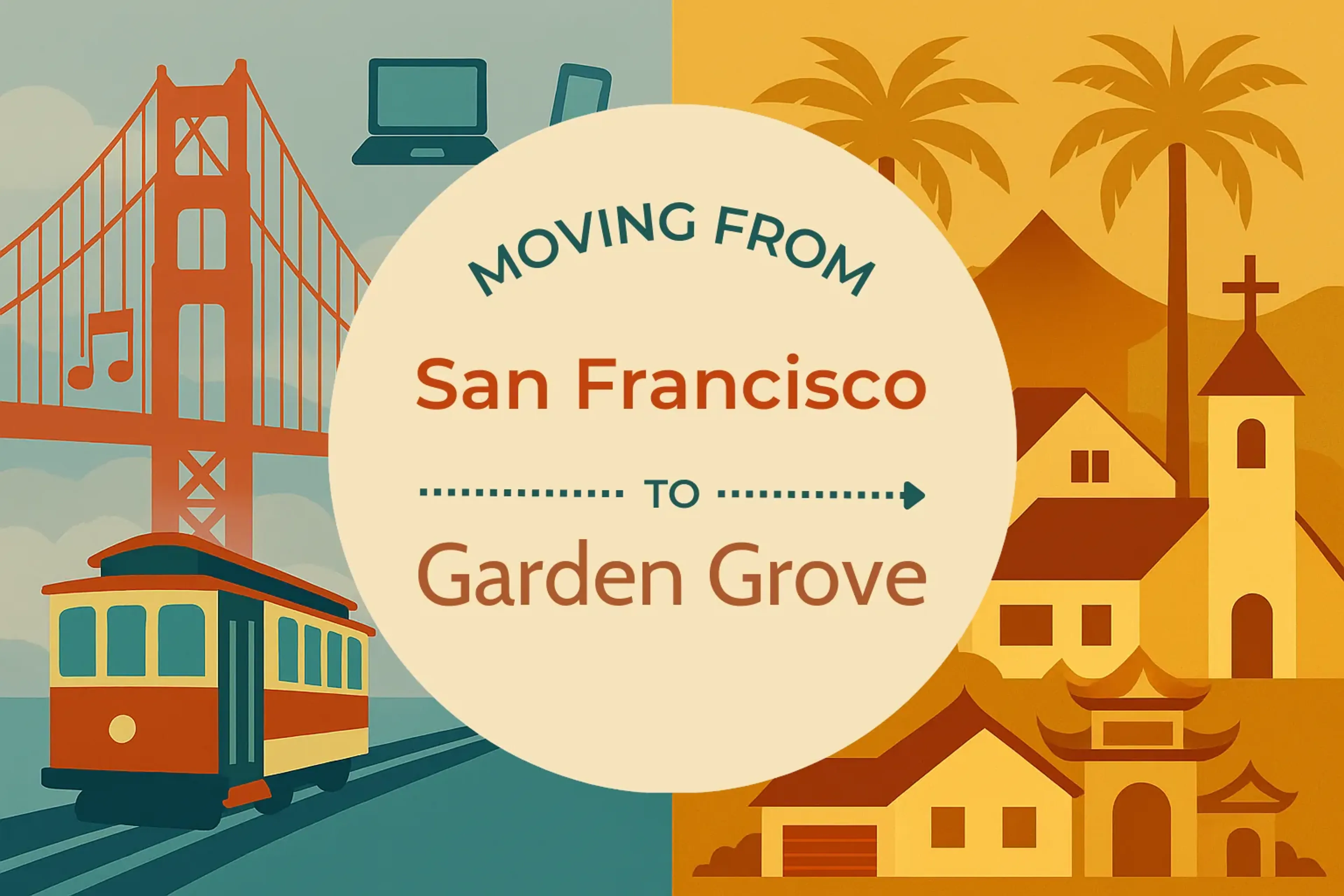 Side-by-side comparison of San Francisco to Garden Grove moving companies