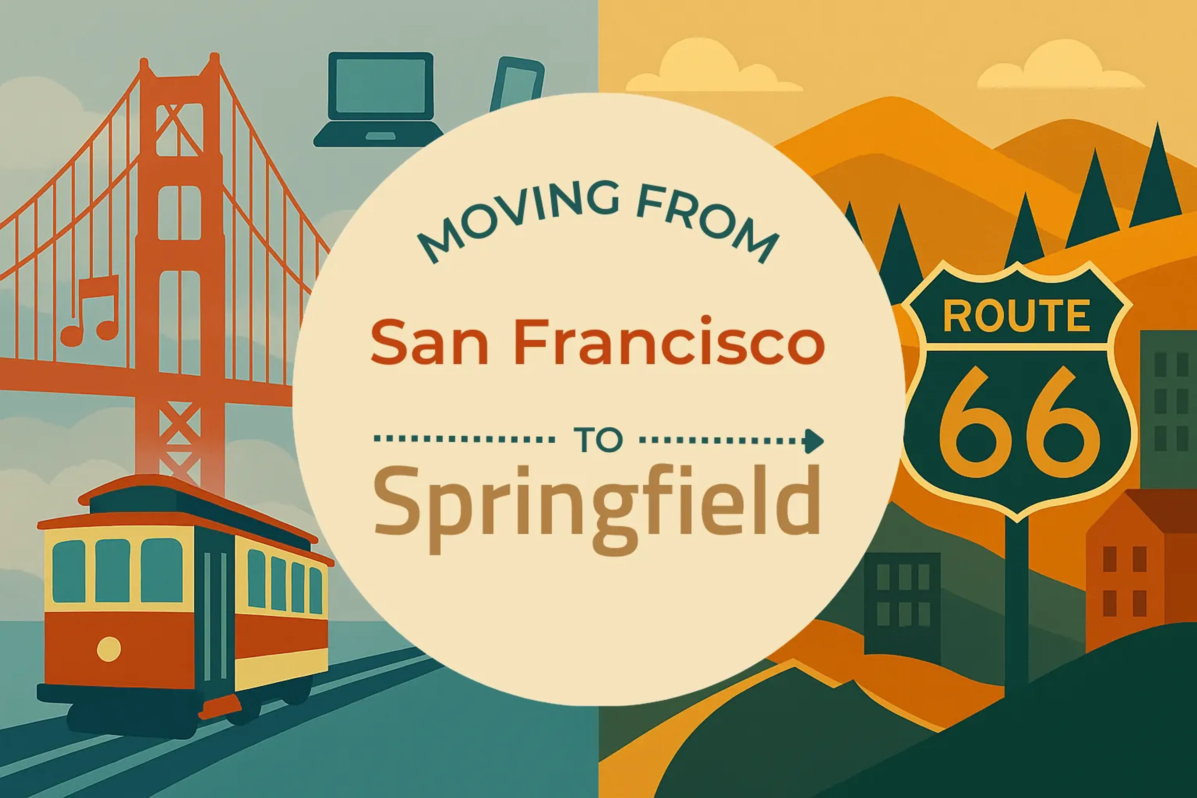 Side-by-side comparison of San Francisco to Springfield moving companies