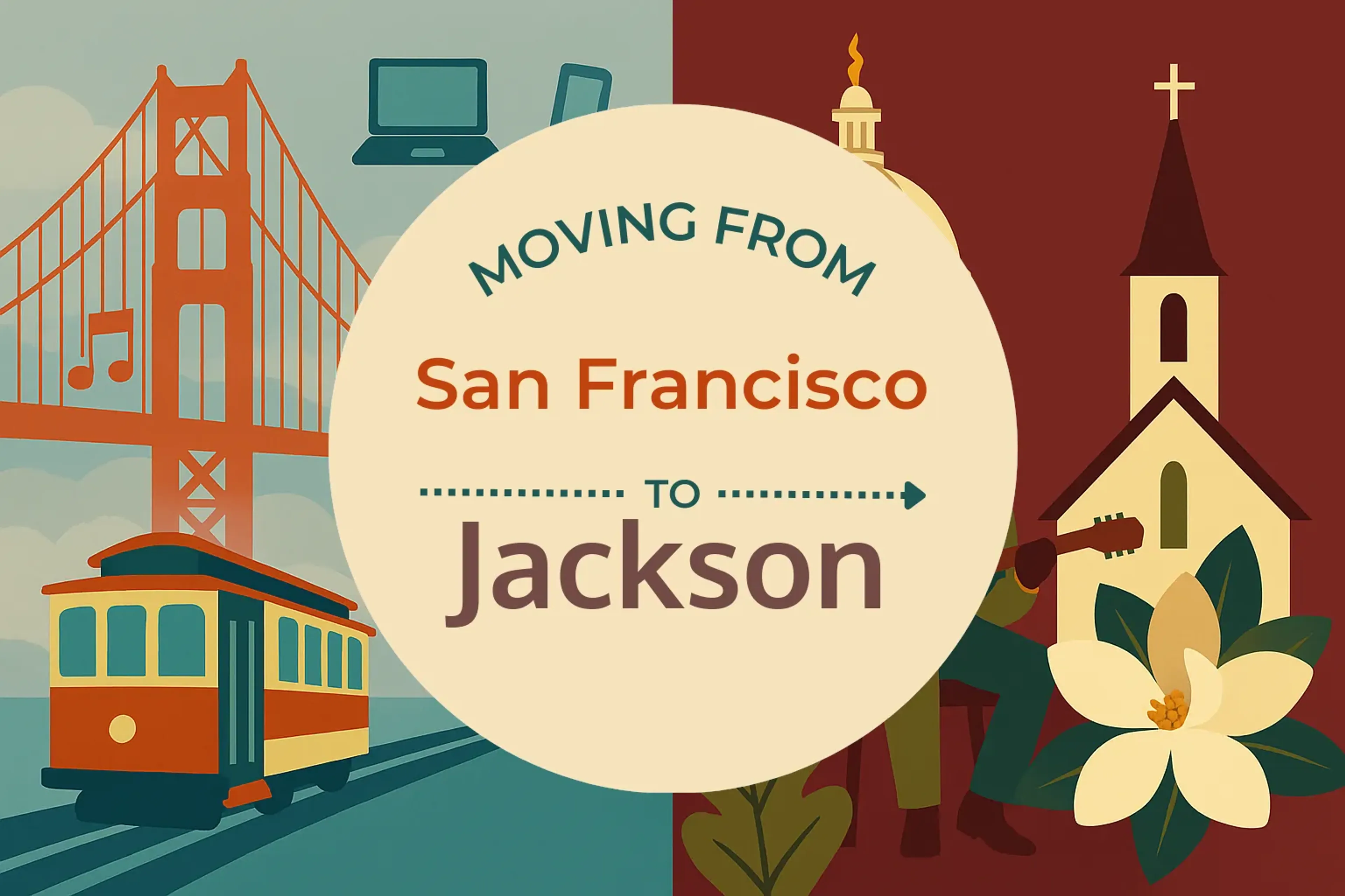 Side-by-side comparison of San Francisco to Jackson moving companies