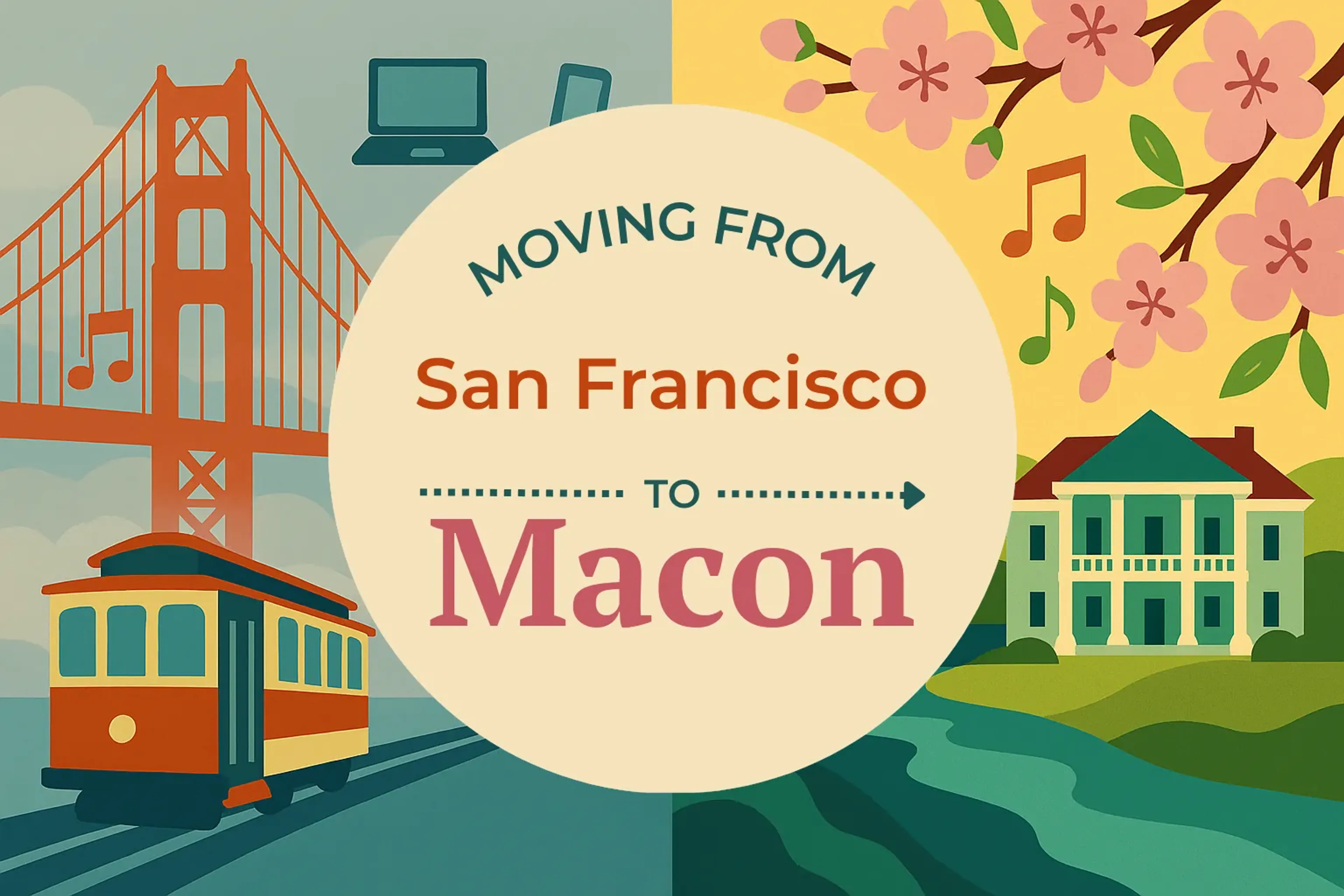 Side-by-side comparison of San Francisco to Macon moving companies