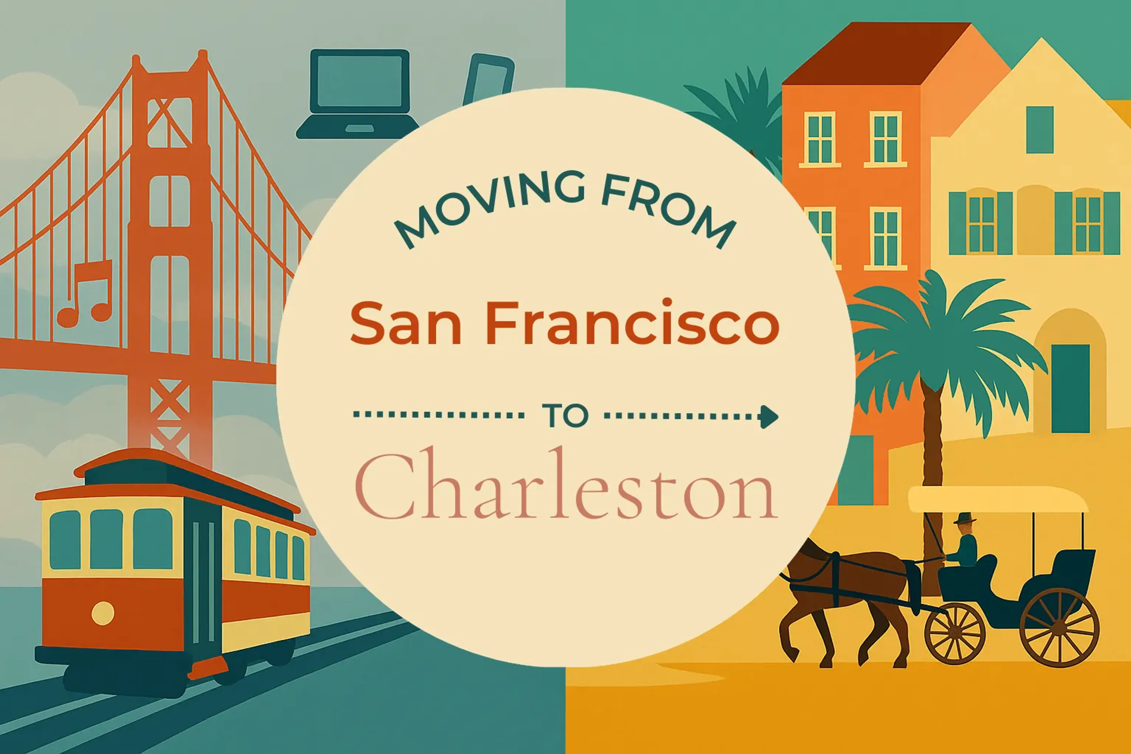 Side-by-side comparison of San Francisco to Charleston moving companies