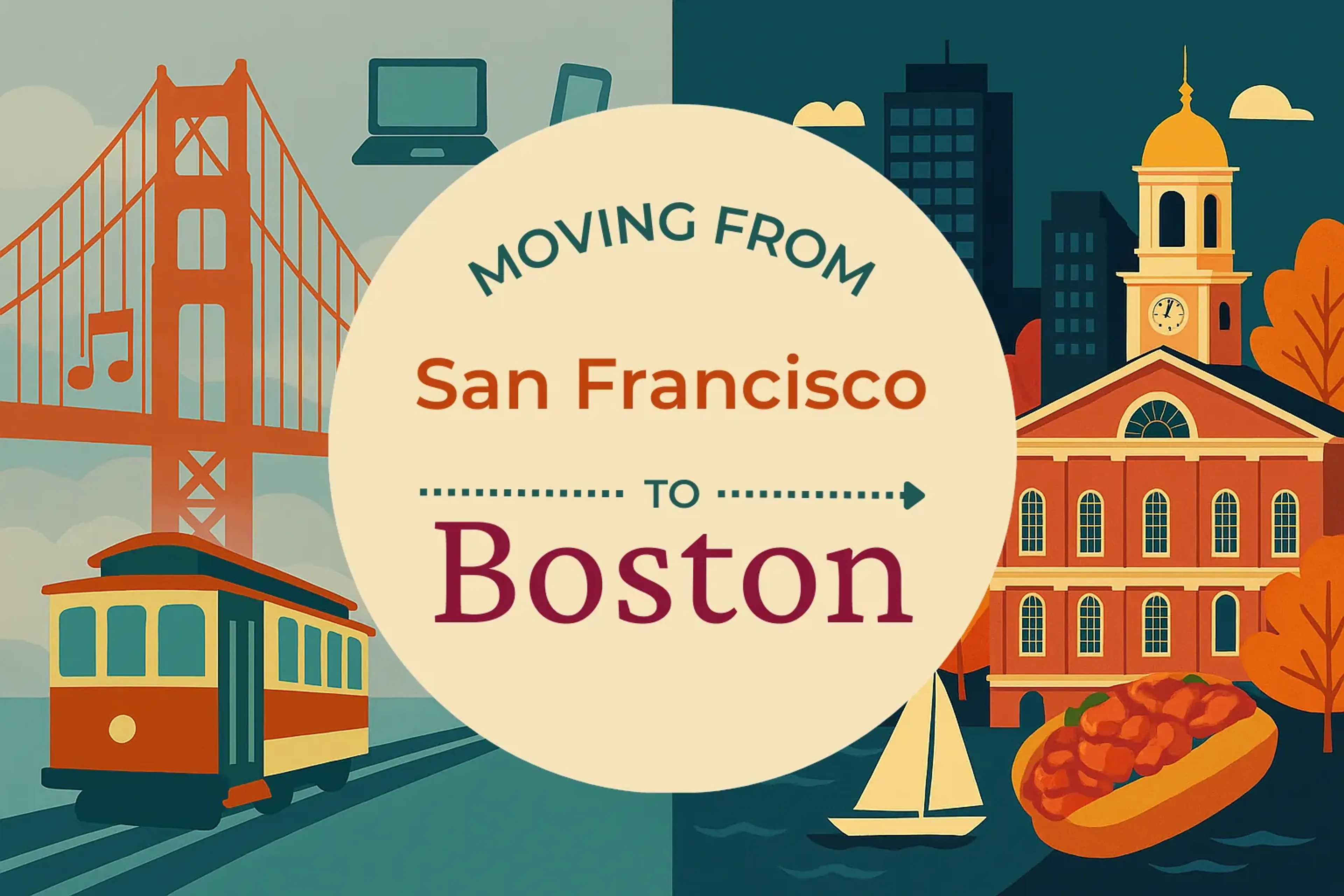 Side-by-side comparison of San Francisco to Boston moving companies