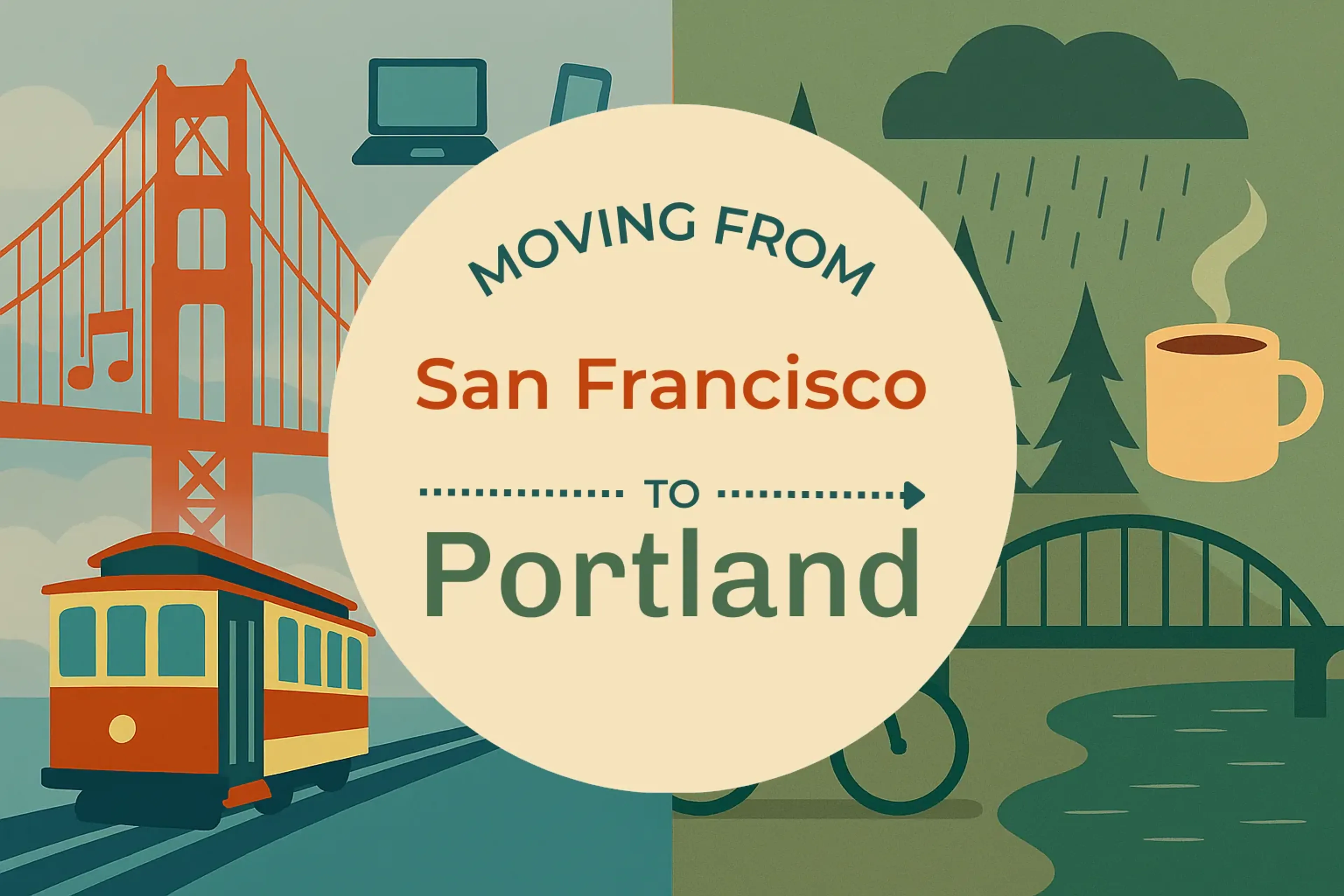Side-by-side comparison of San Francisco to Portland moving companies