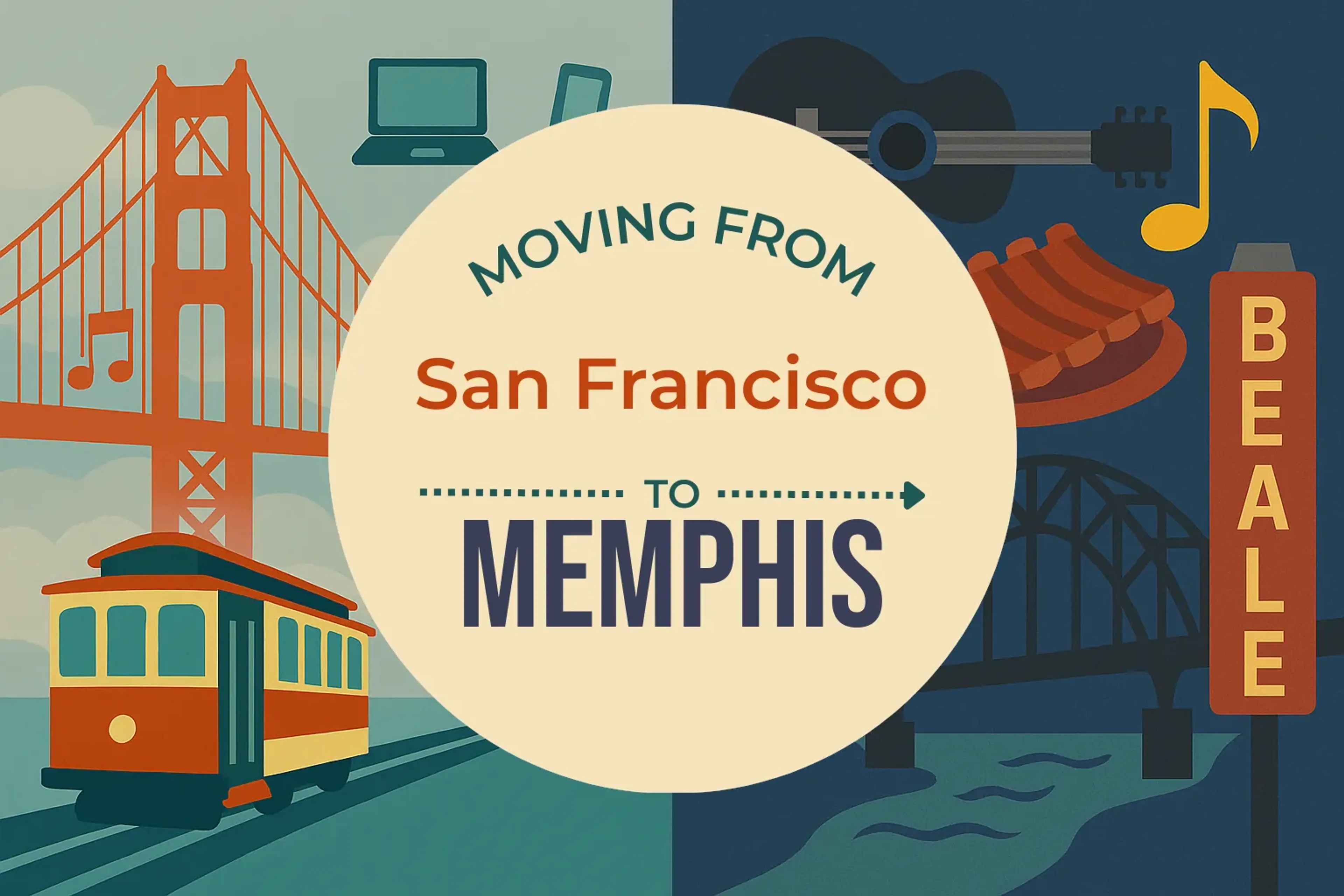 Side-by-side comparison of San Francisco to Memphis moving companies