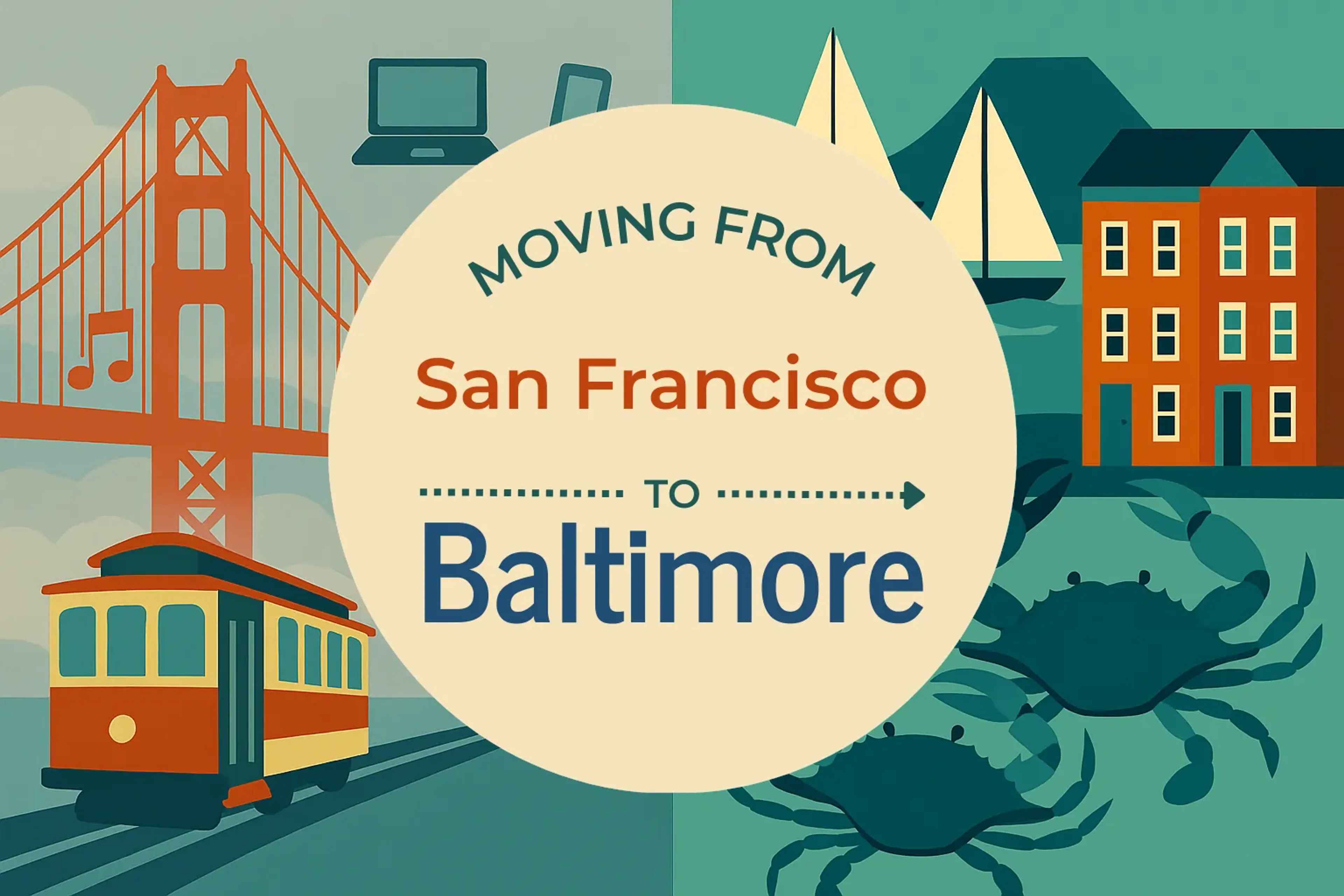 Side-by-side comparison of San Francisco to Baltimore moving companies