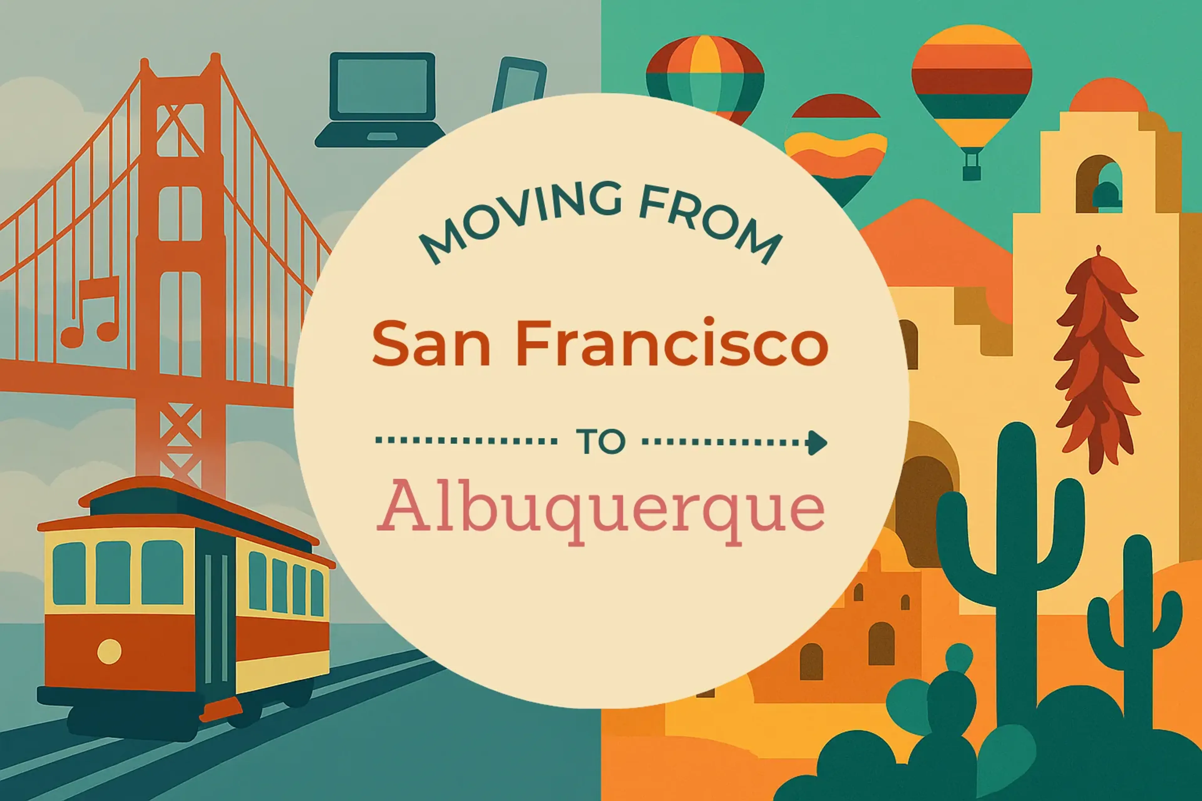 Side-by-side comparison of San Francisco to Albuquerque moving companies