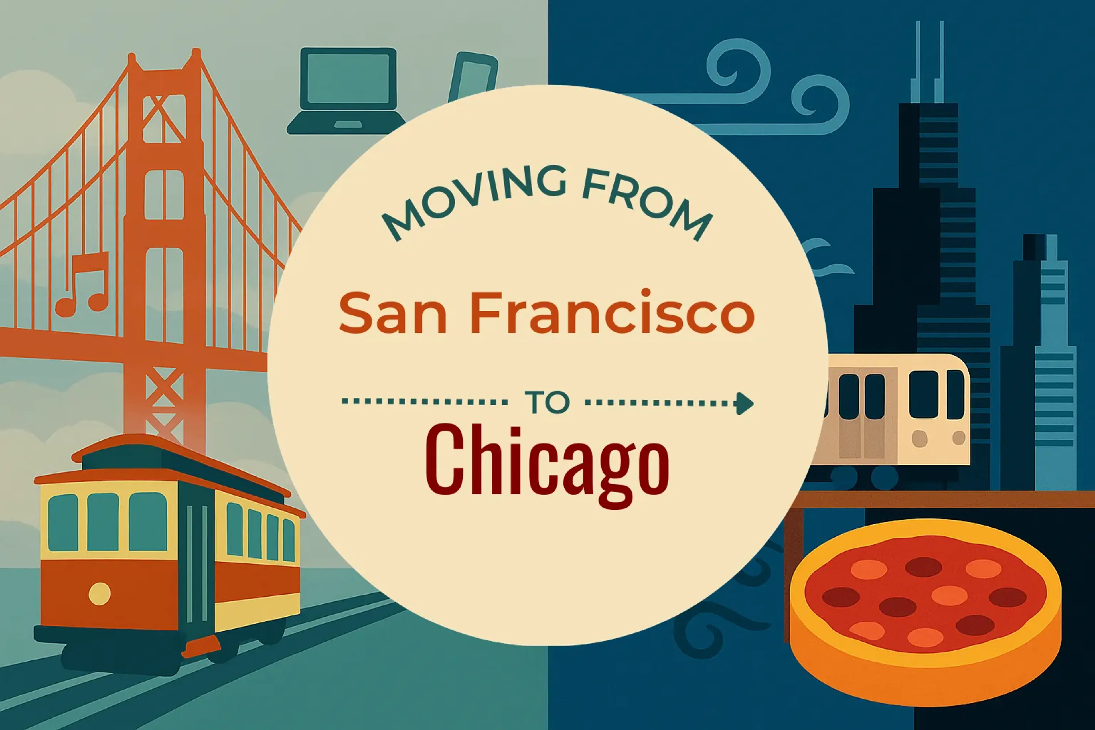 Side-by-side comparison of San Francisco to Chicago moving companies