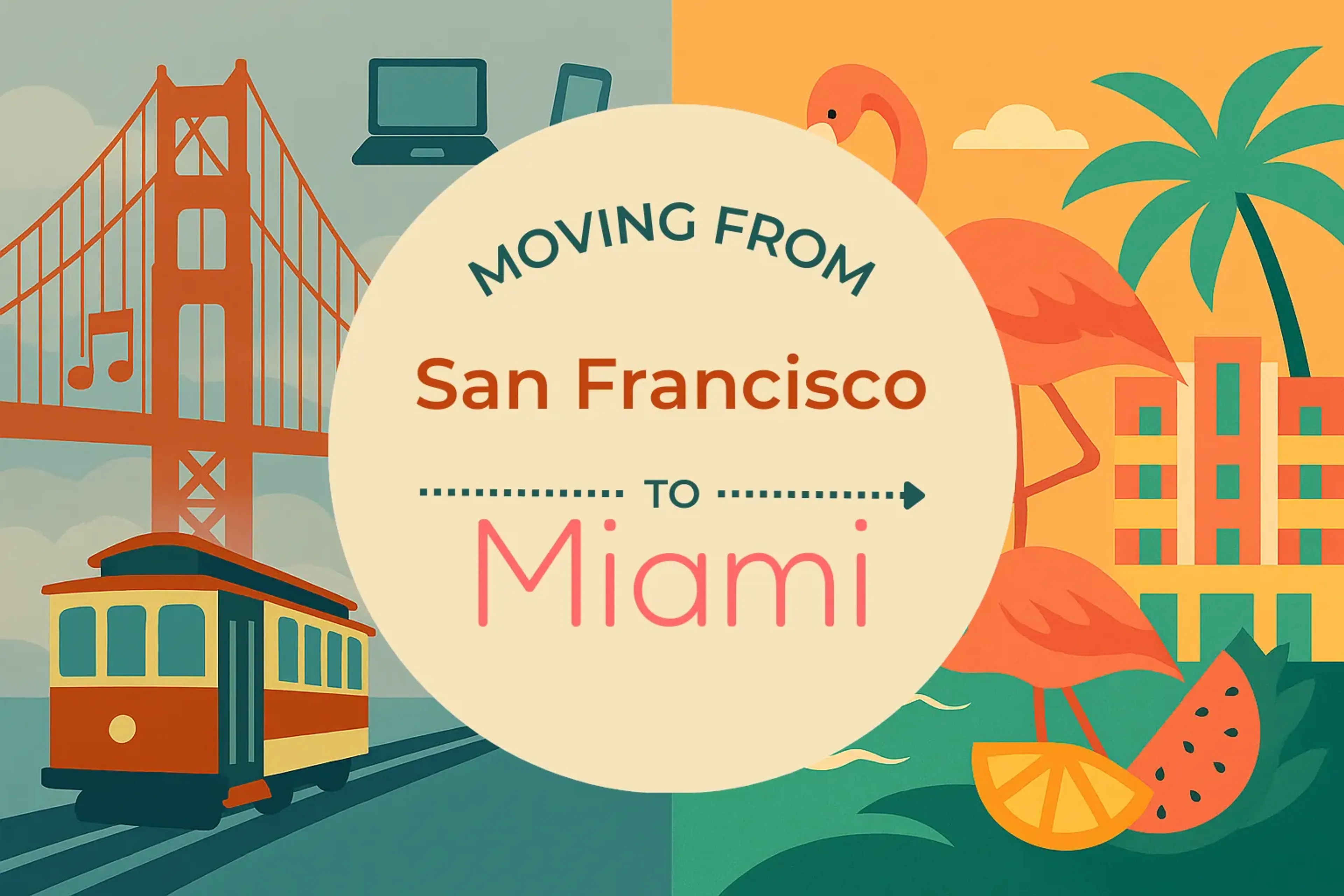 Side-by-side comparison of San Francisco to Miami moving companies