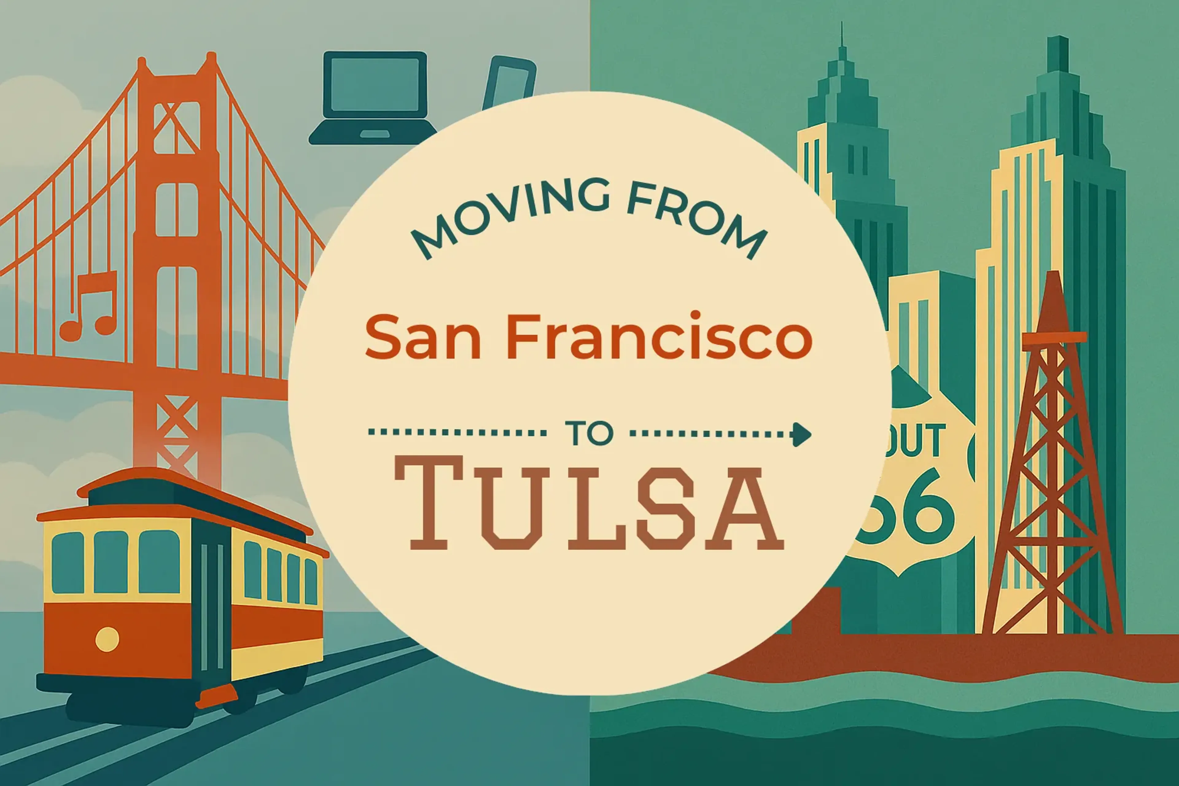 Side-by-side comparison of San Francisco to Tulsa moving companies