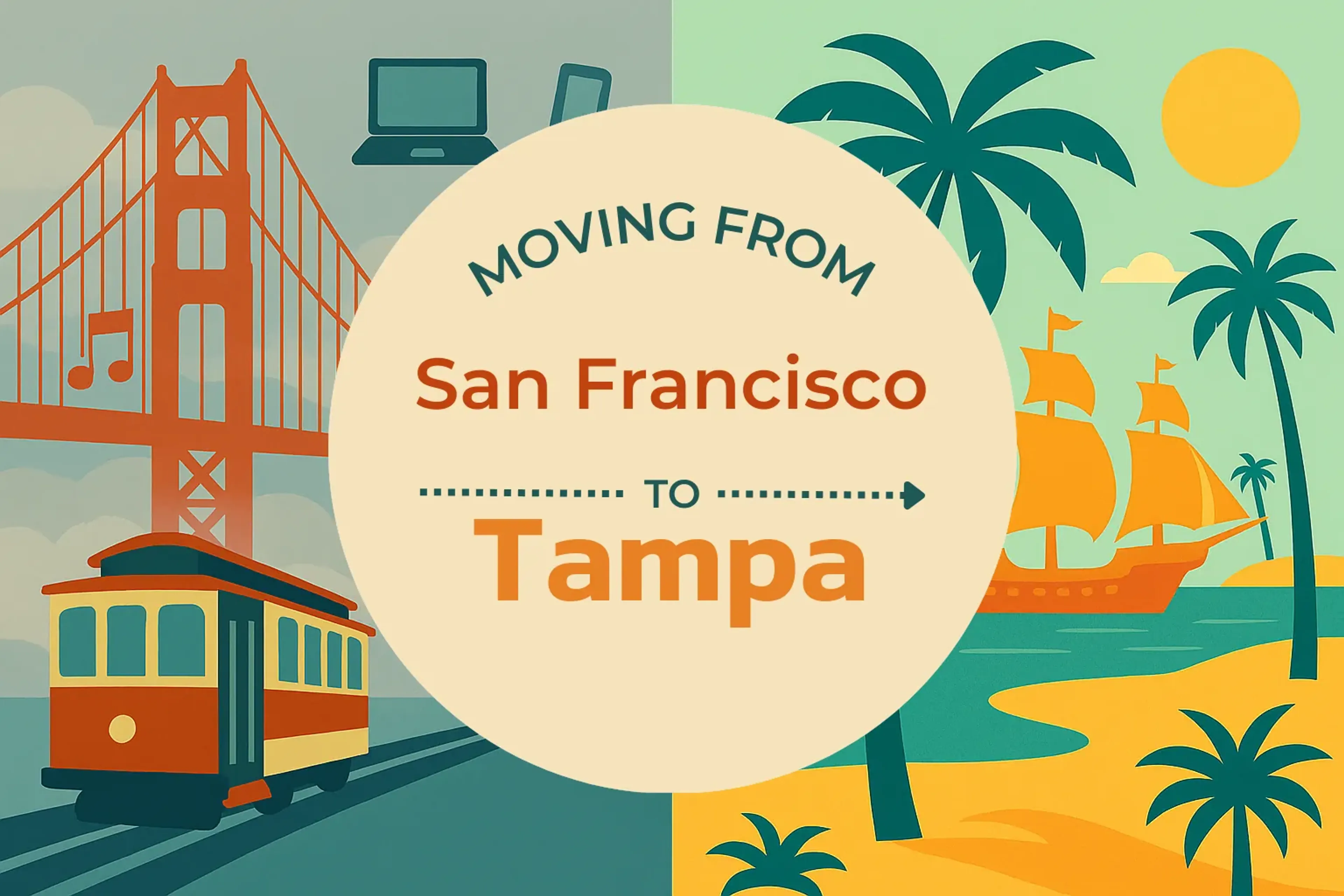 Side-by-side comparison of San Francisco to Tampa moving companies