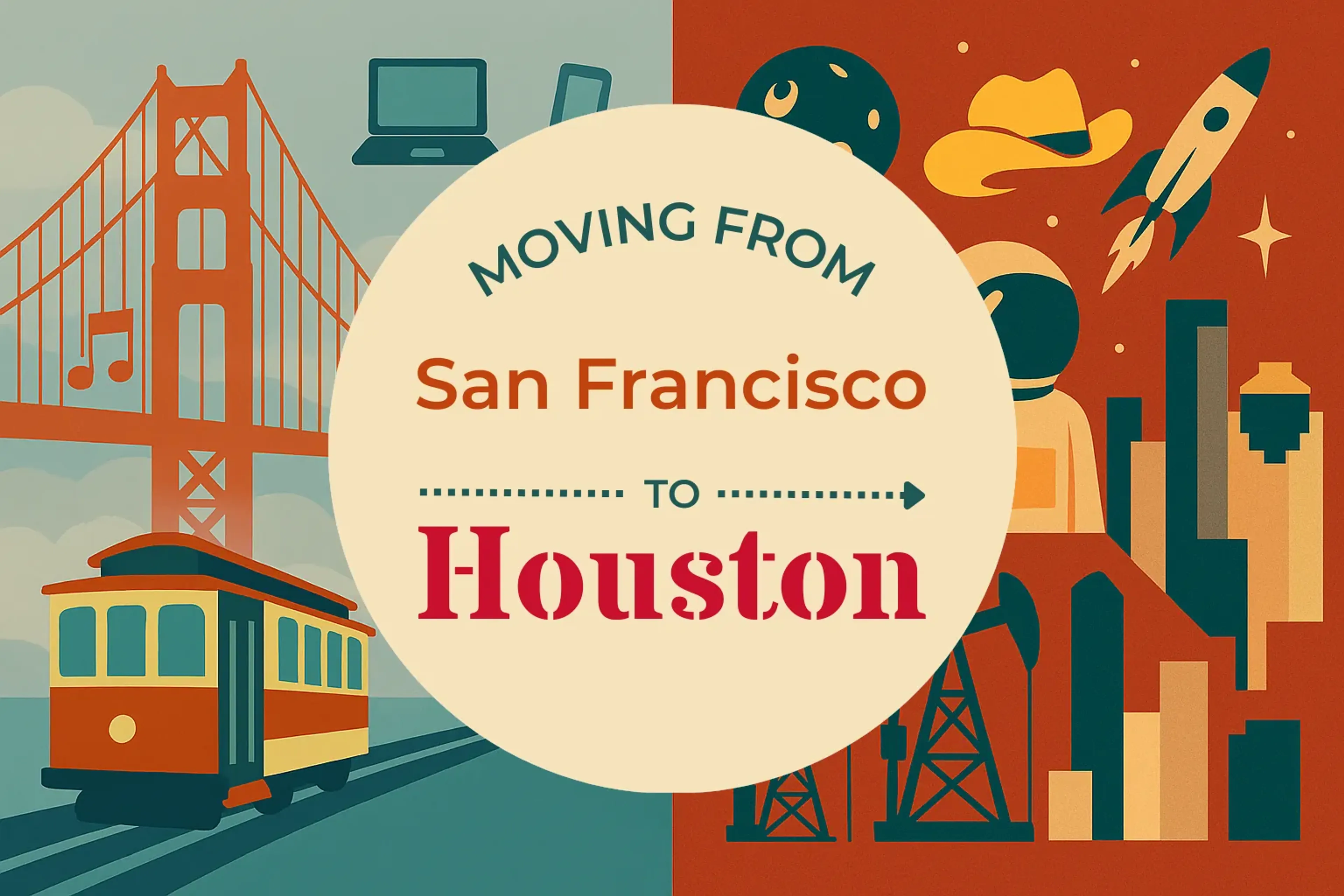 Side-by-side comparison of San Francisco to Houston moving companies