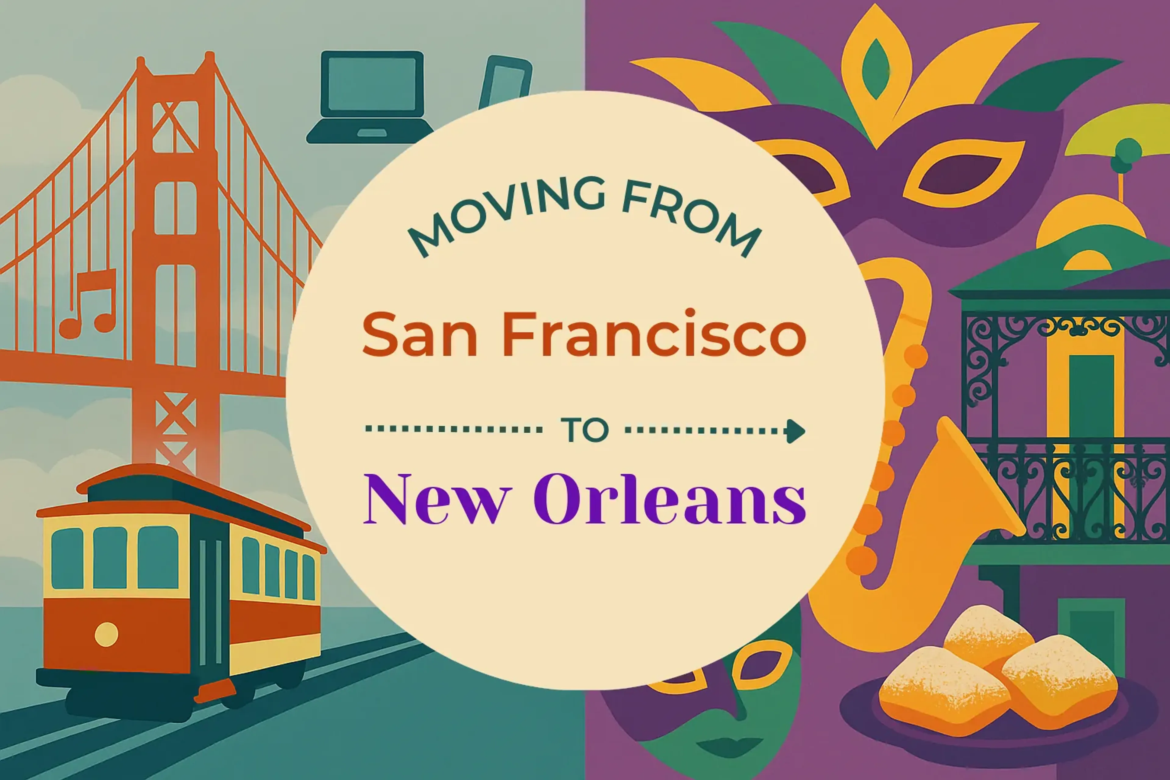 Side-by-side comparison of San Francisco to New Orleans moving companies