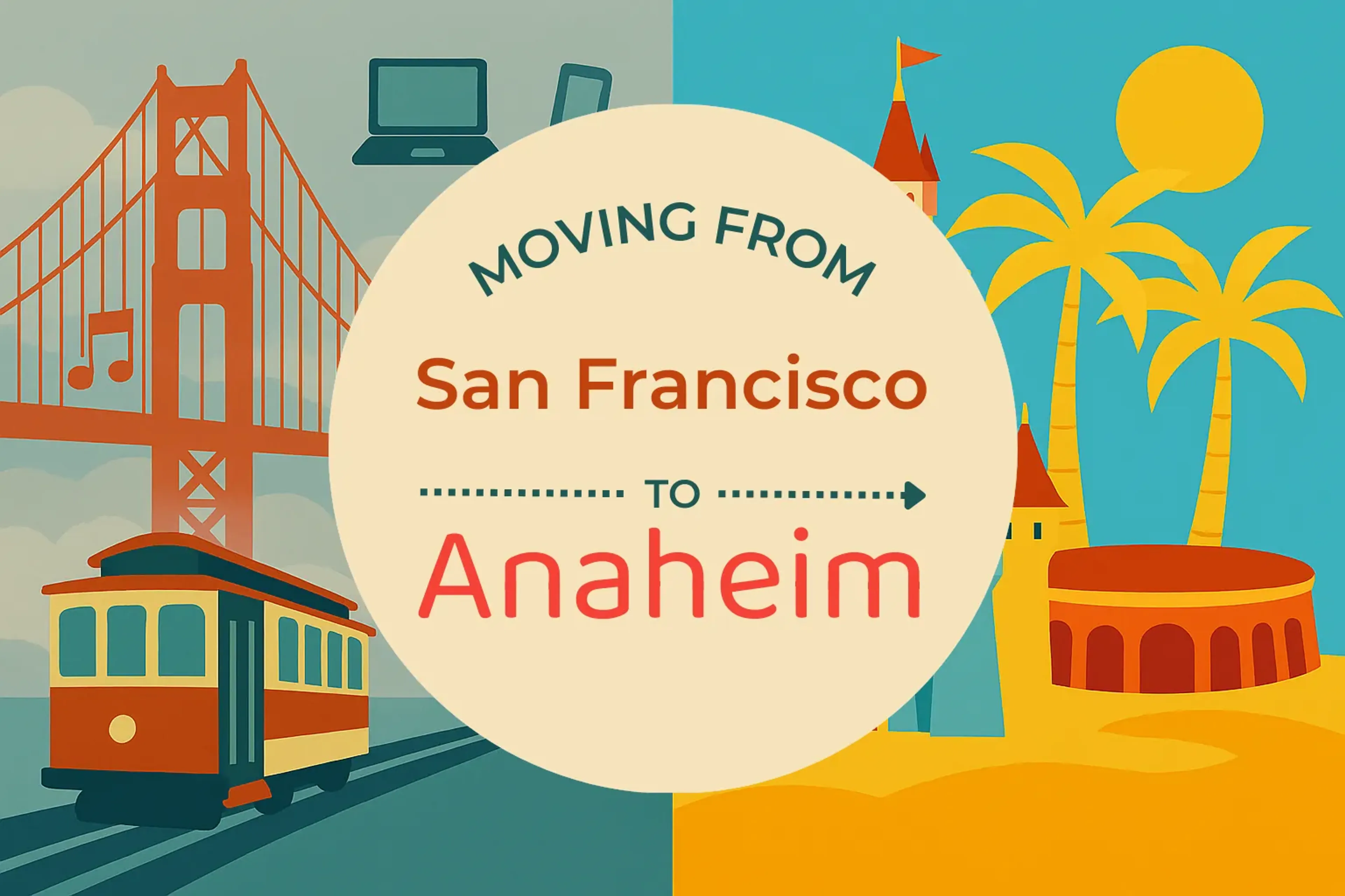 Side-by-side comparison of San Francisco to Anaheim moving companies