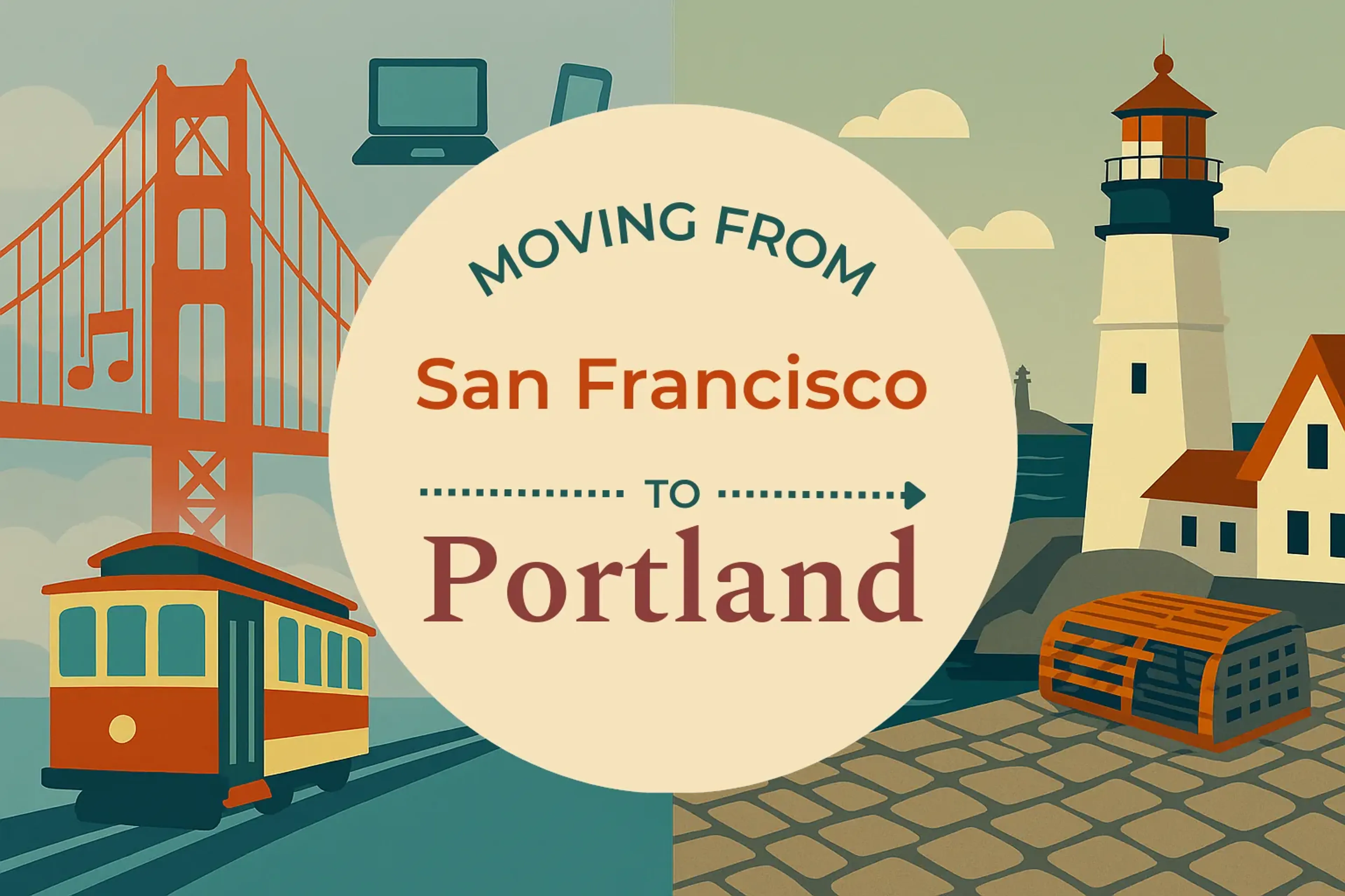 Side-by-side comparison of San Francisco to Portland moving companies