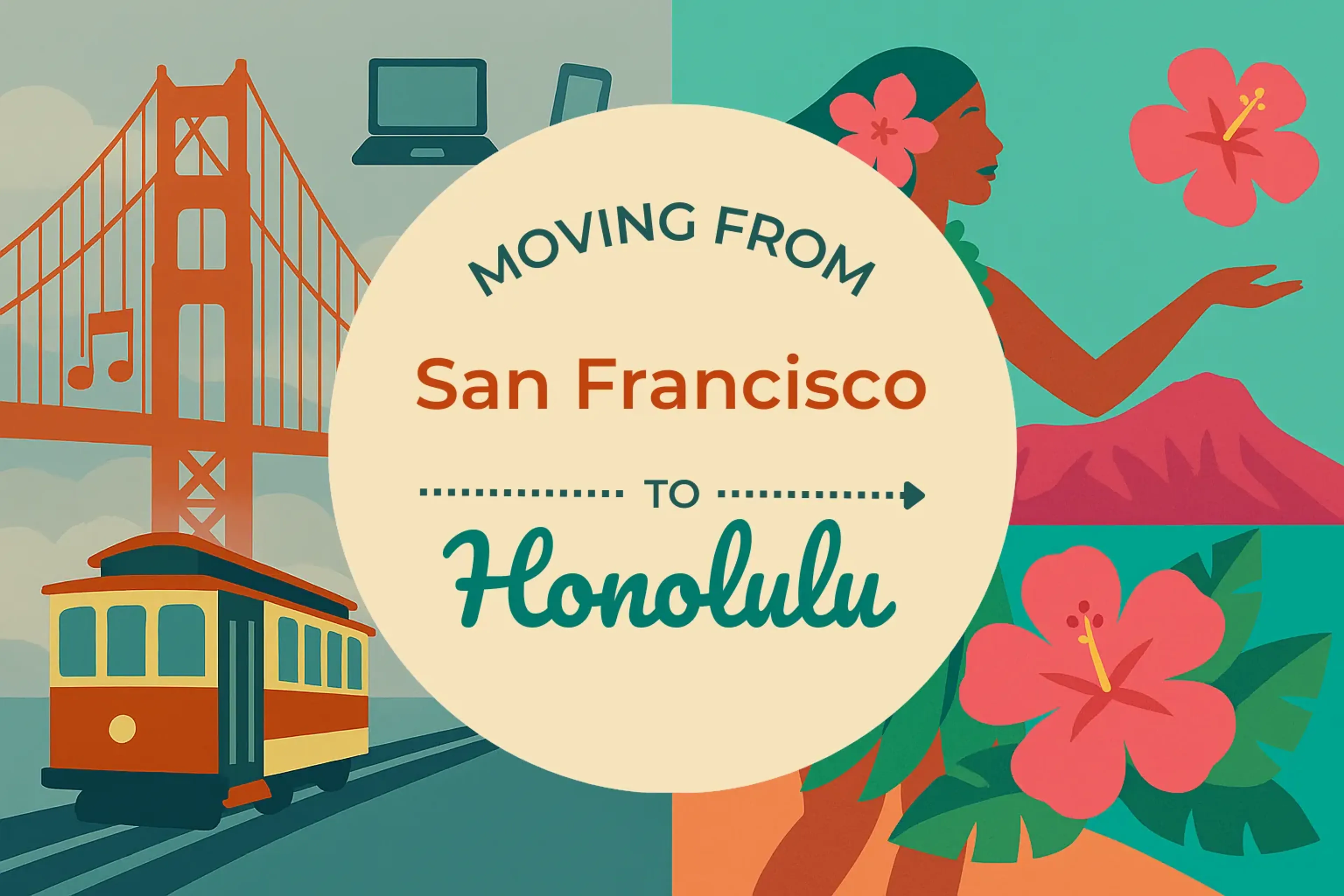 Side-by-side comparison of San Francisco to Honolulu moving companies