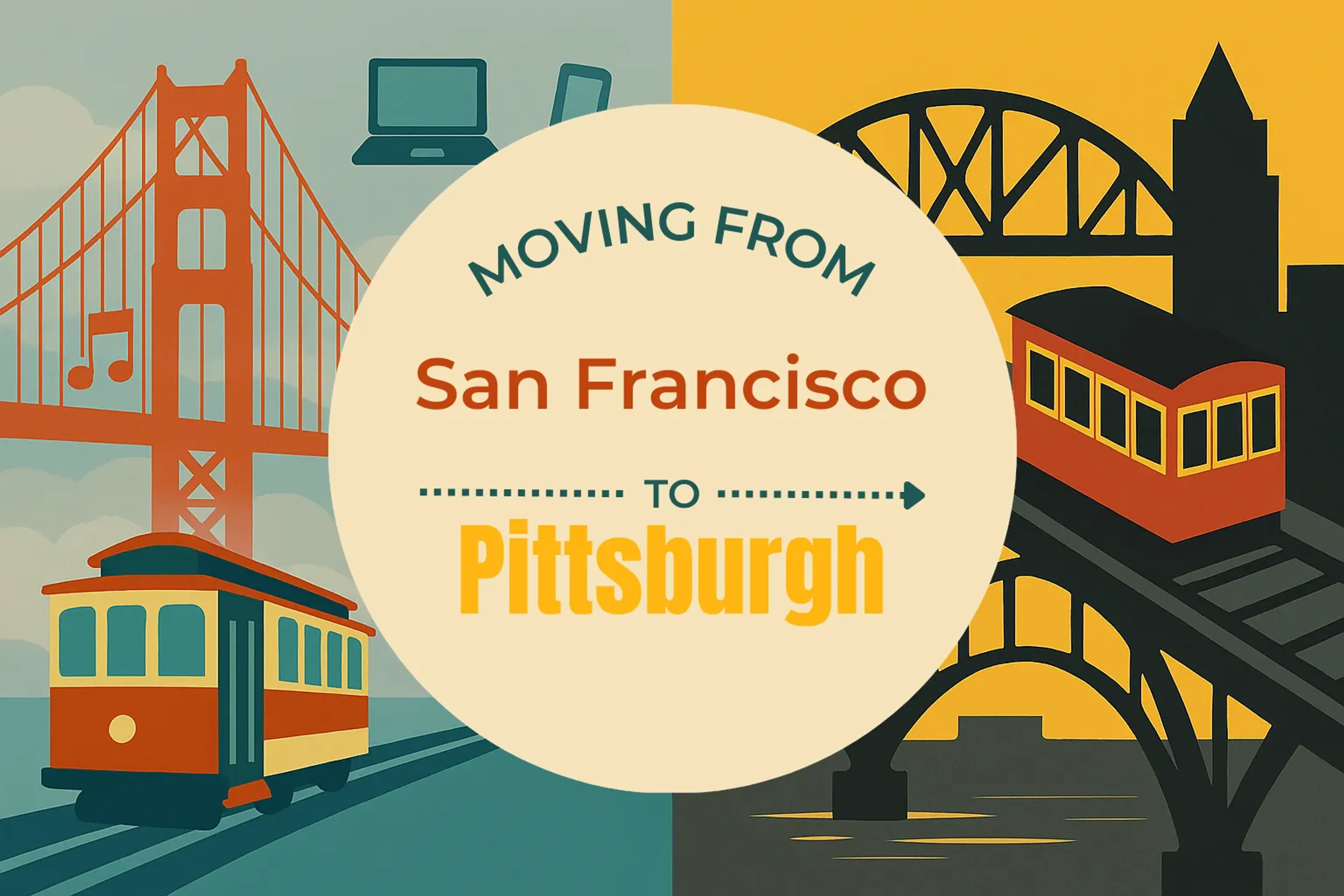 Side-by-side comparison of San Francisco to Pittsburgh moving companies