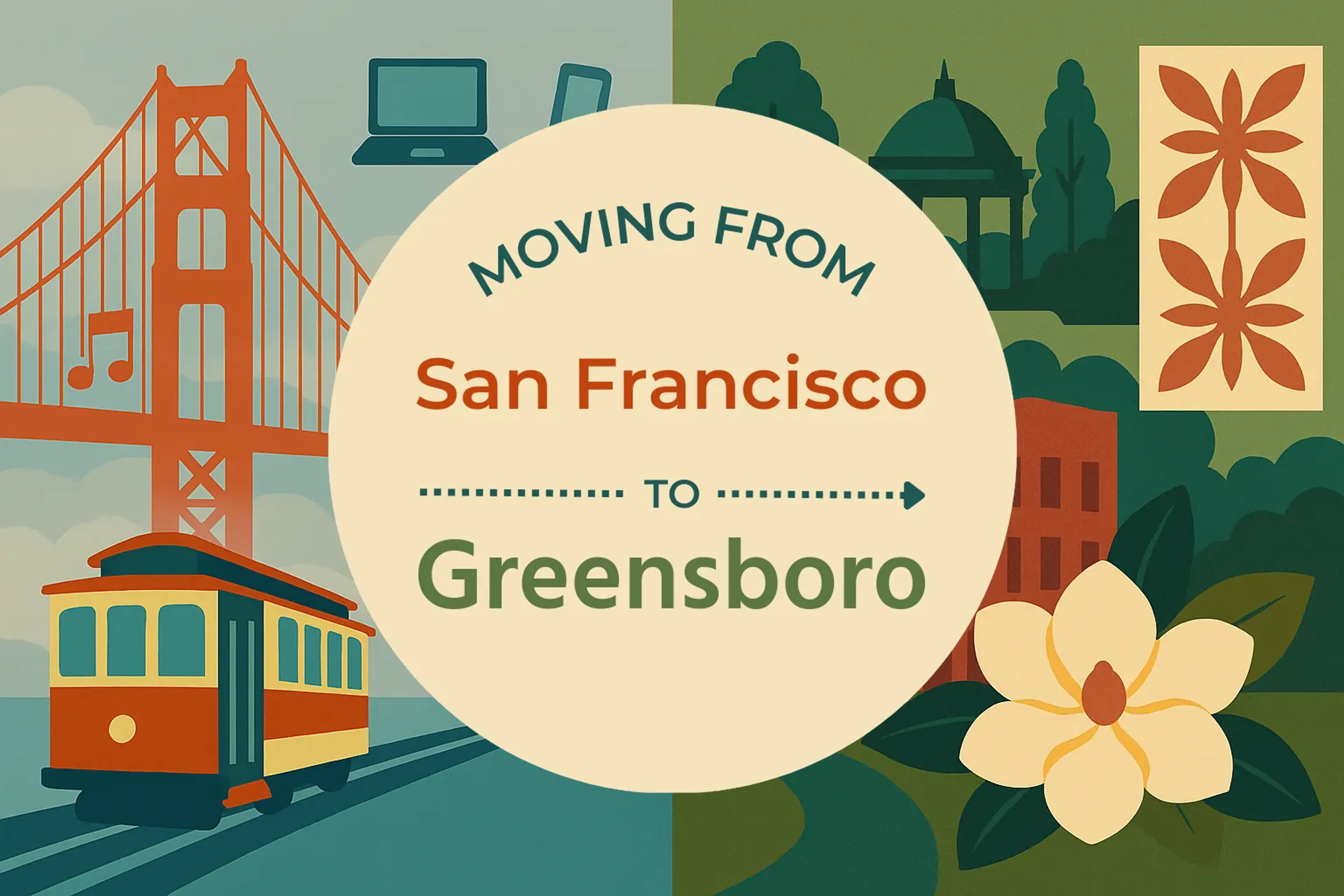 Side-by-side comparison of San Francisco to Greensboro moving companies