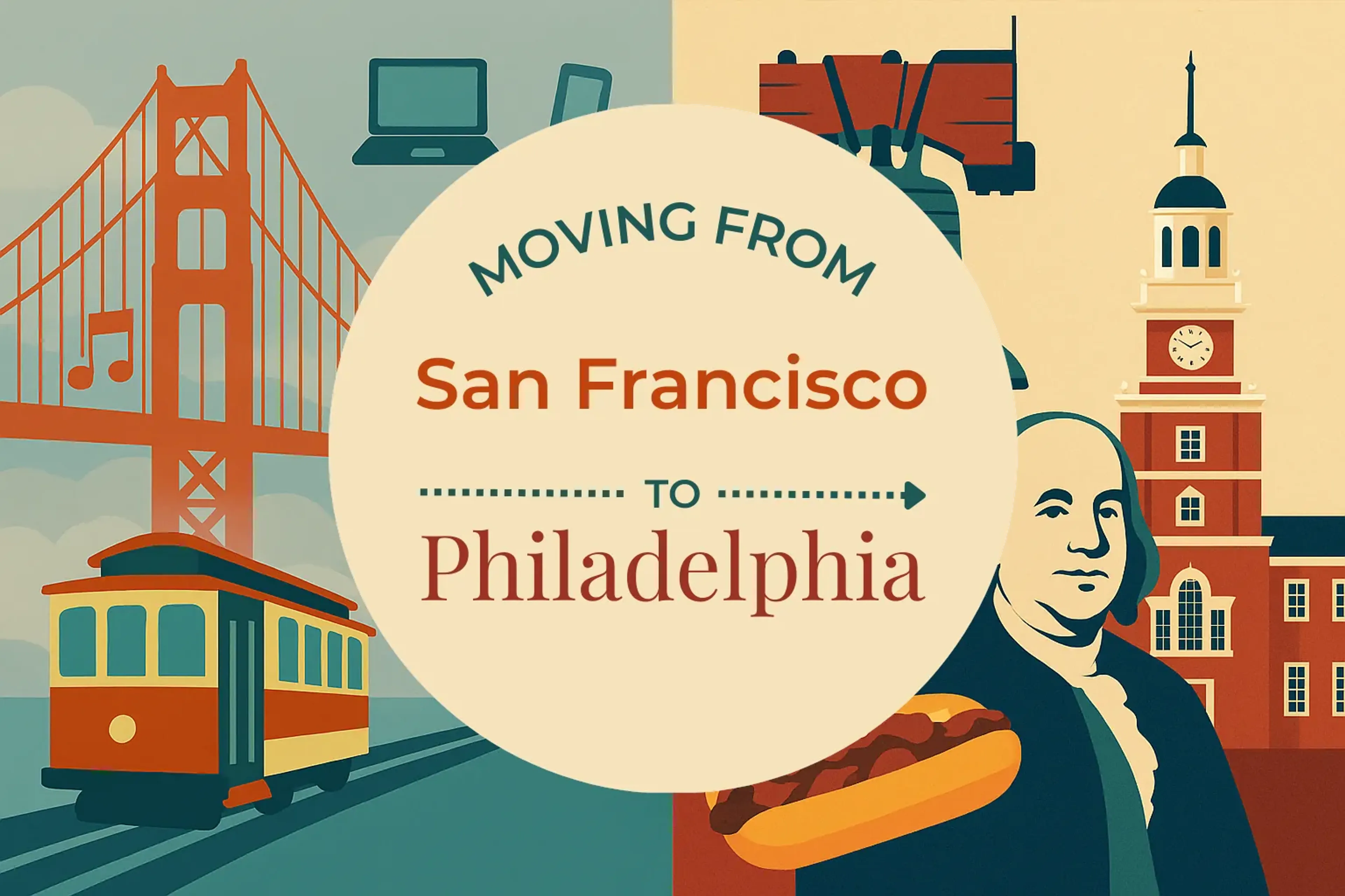 Side-by-side comparison of San Francisco to Philadelphia moving companies