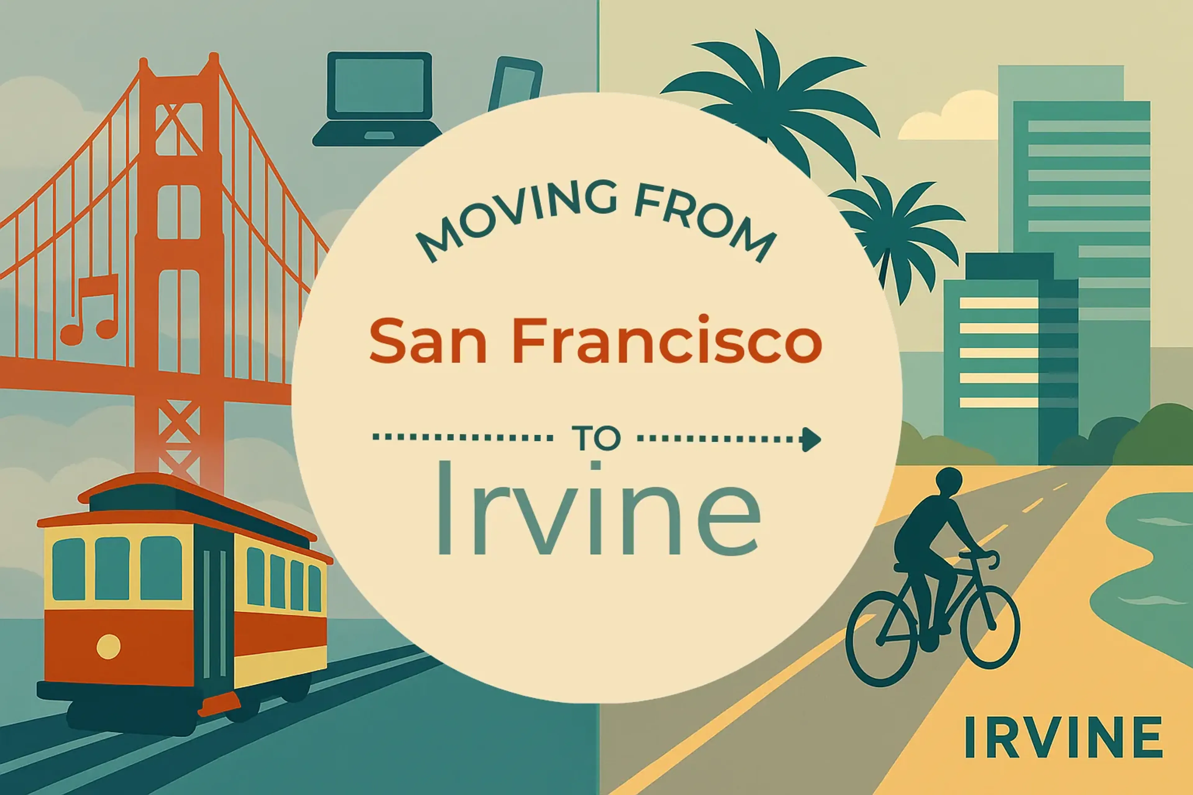 Side-by-side comparison of San Francisco to Irvine moving companies