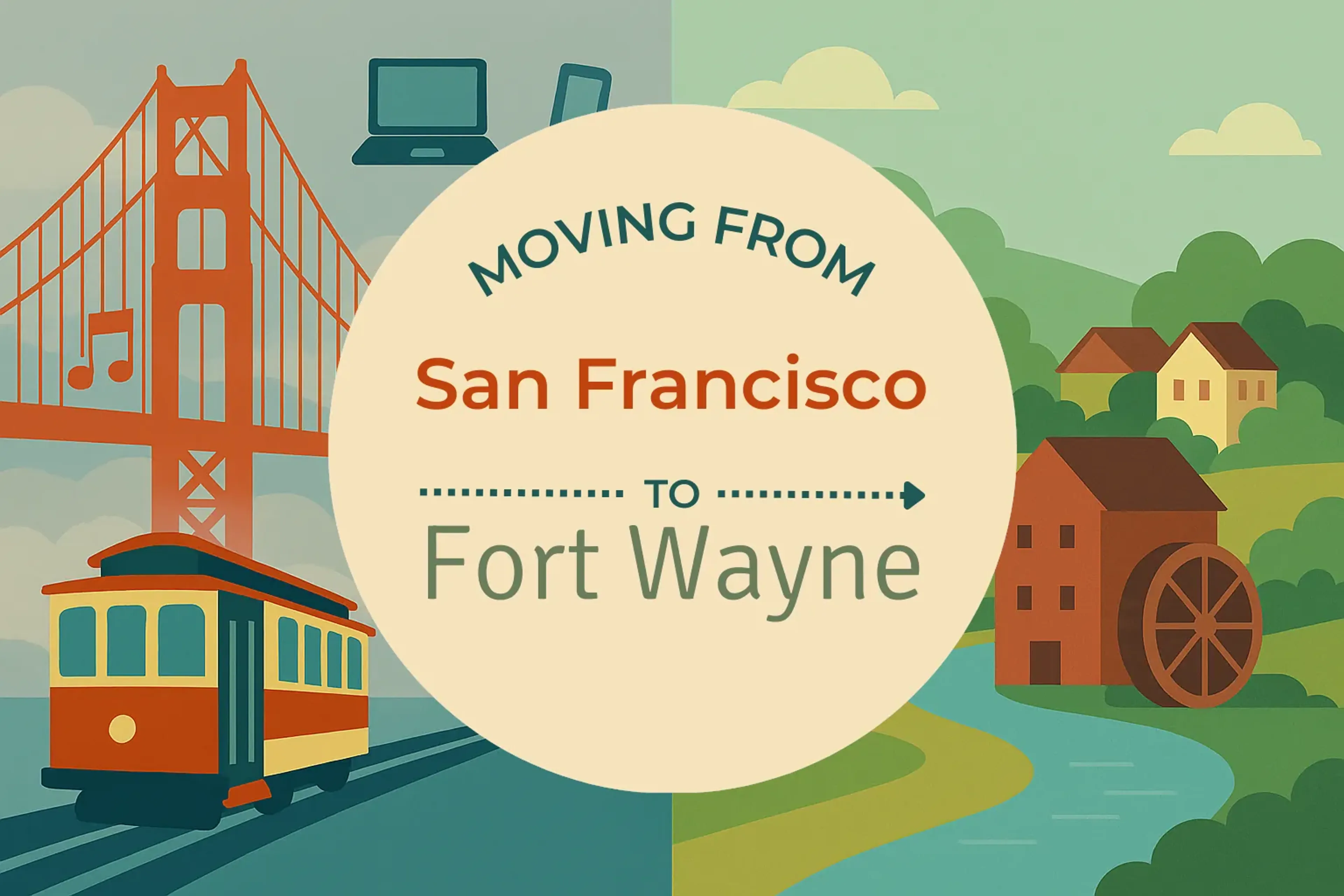 Side-by-side comparison of San Francisco to Fort Wayne moving companies