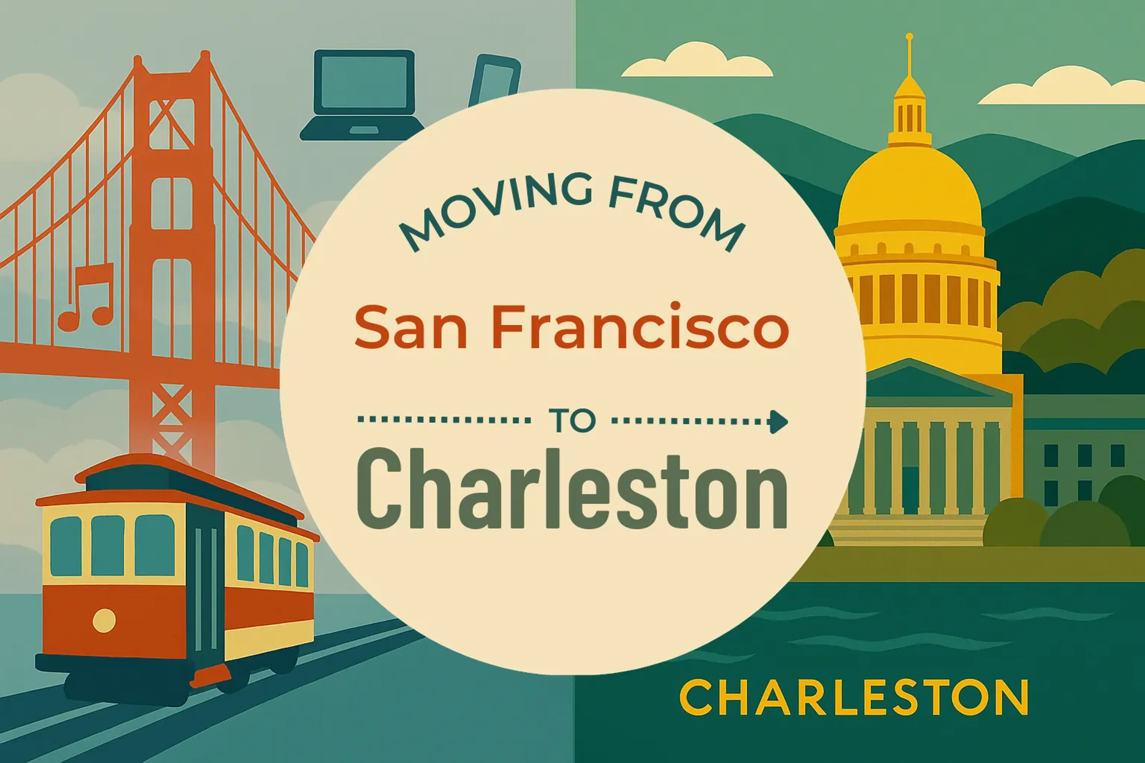 Side-by-side comparison of San Francisco to Charleston moving companies