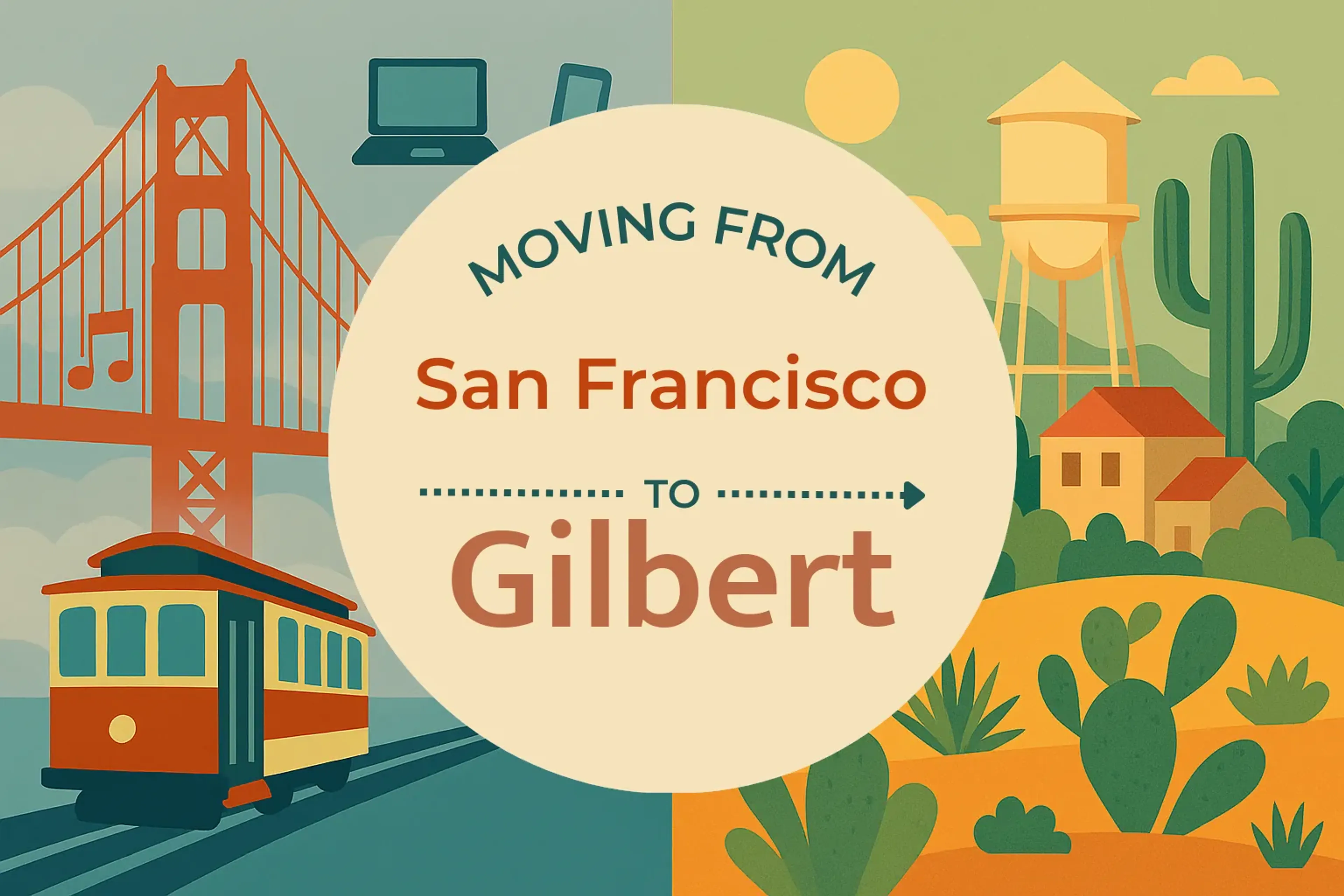 Side-by-side comparison of San Francisco to Gilbert moving companies