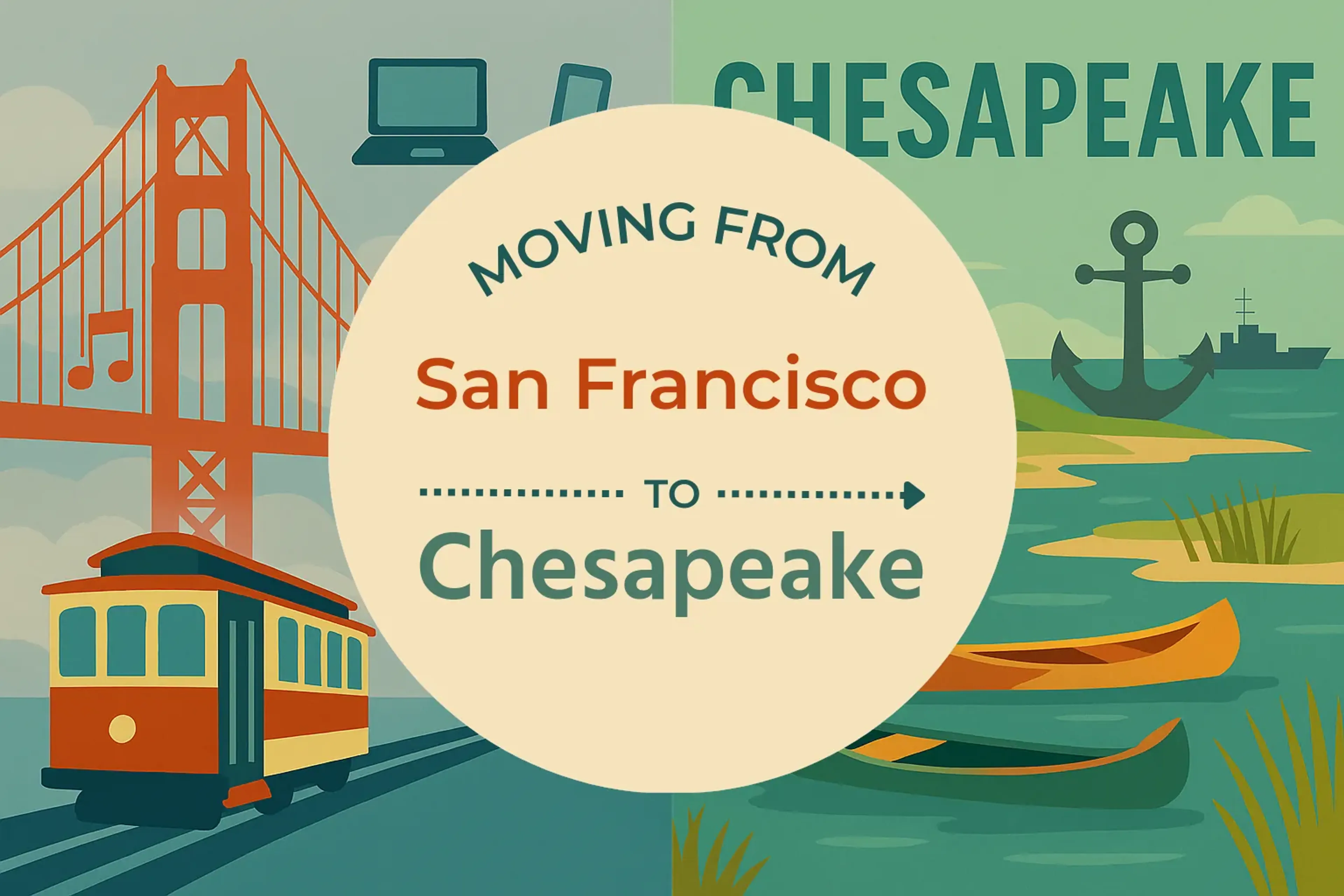 Side-by-side comparison of San Francisco to Chesapeake moving companies