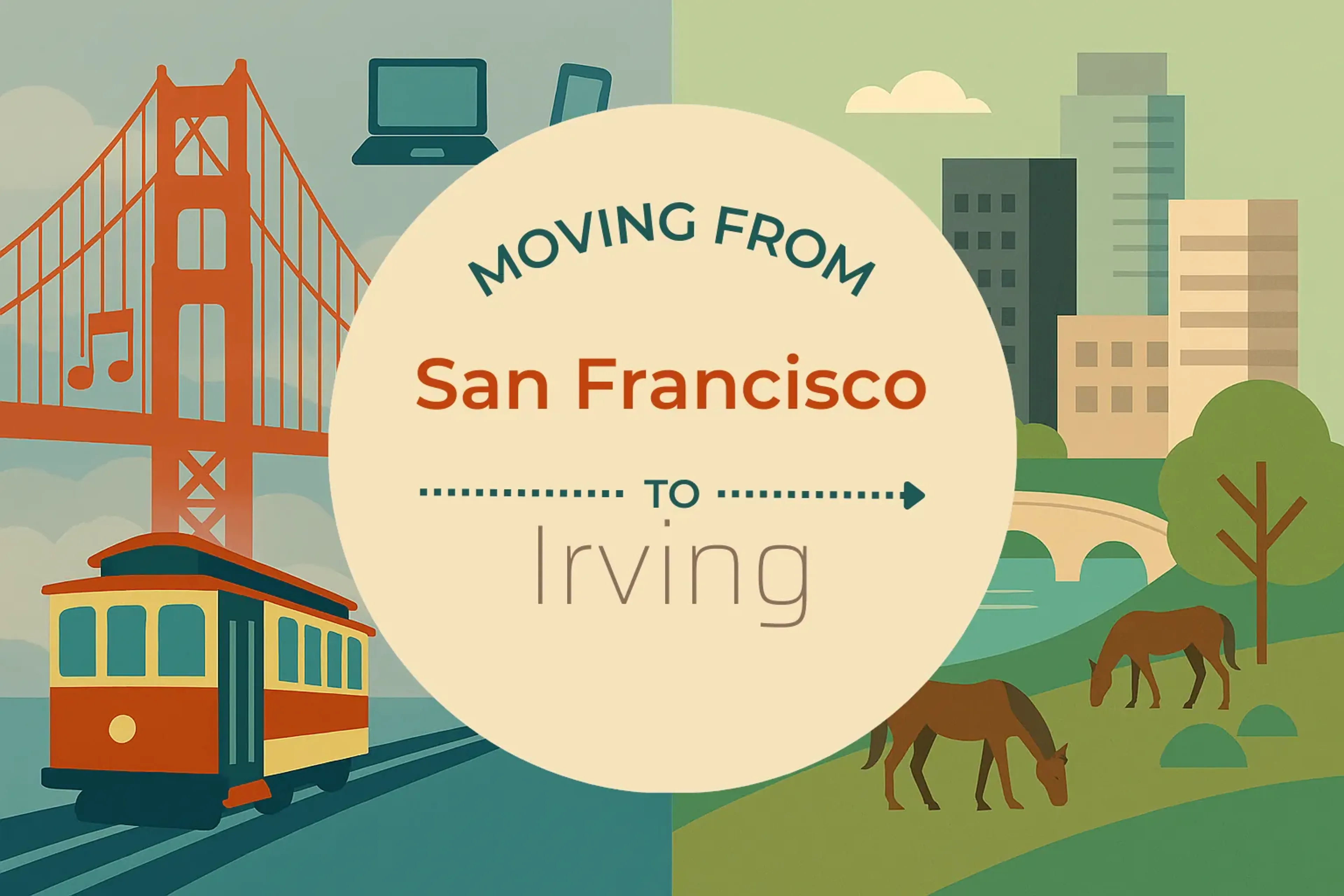 Side-by-side comparison of San Francisco to Irving moving companies